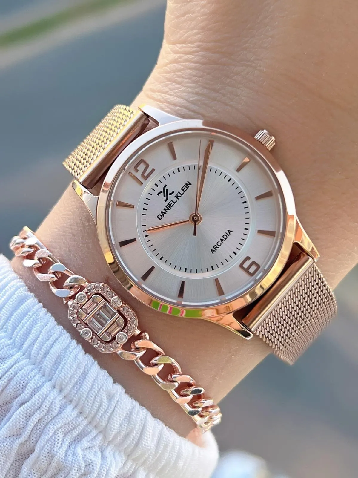 Daniel Klein Hasır Kordon 3 Atm Suya Dayanıklı 2 Yıl Garantili Kadın Kol Saati+Bileklik BDK.13306.7