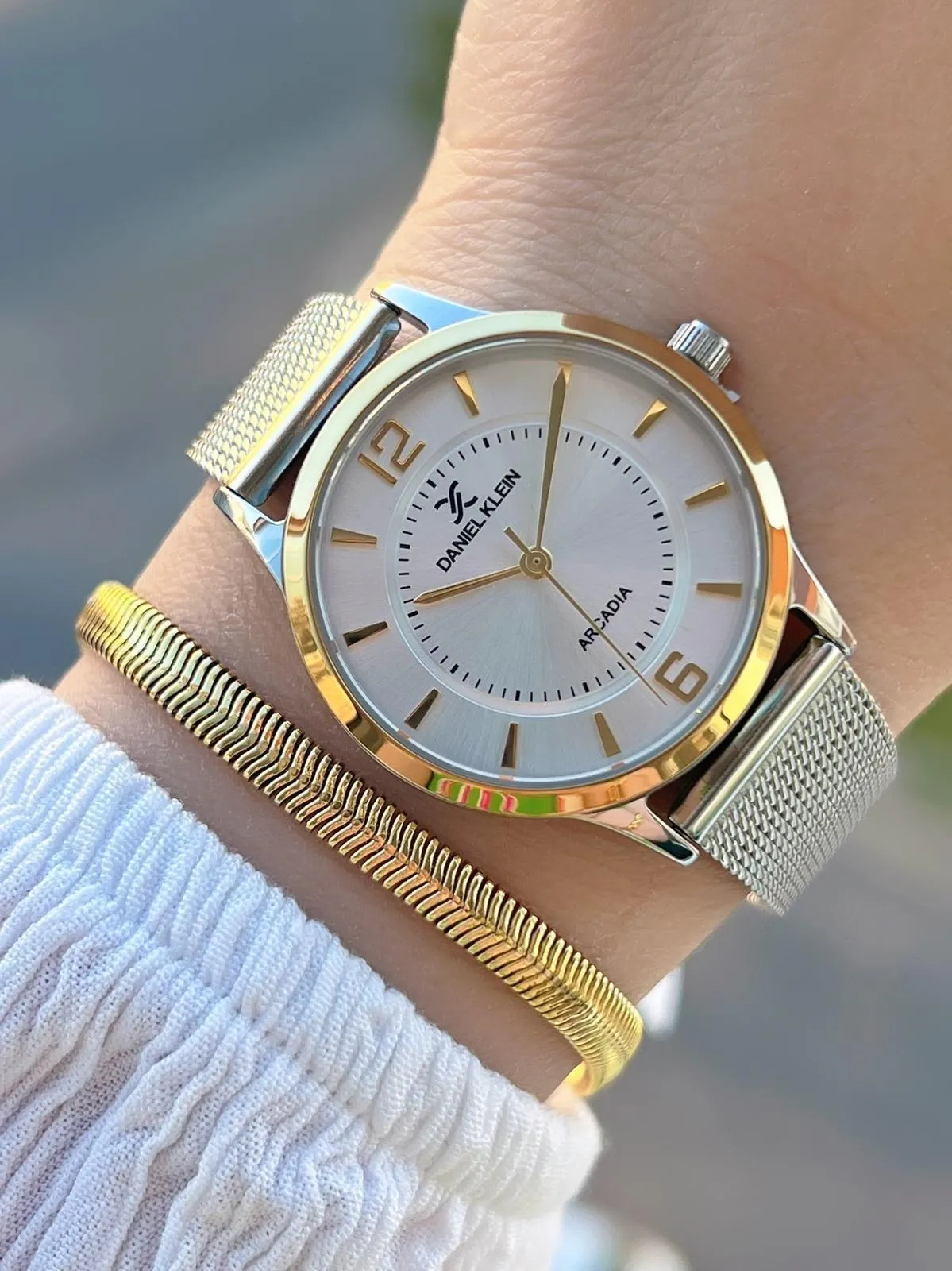 Daniel Klein Hasır Kordon 3 Atm Suya Dayanıklı 2 Yıl Garantili Kadın Kol Saati+Bileklik BDK.13306.8