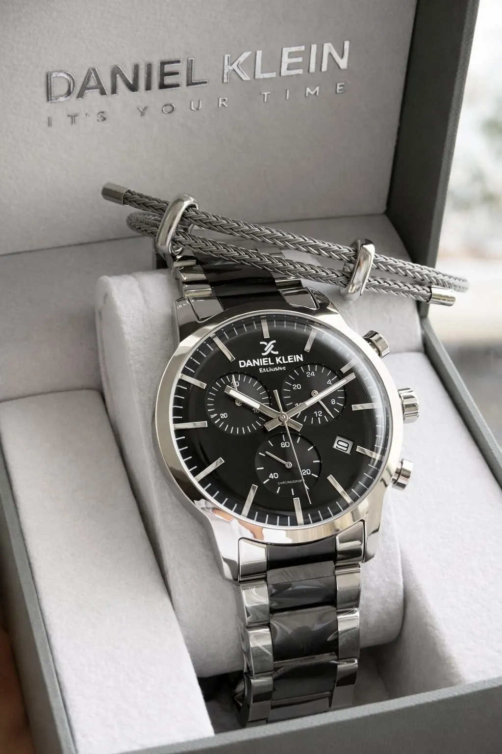 Daniel Klein İtalyan Tasarım Bilekli Hediyeli 2 Yıl Garantili Çelik Kordon Erkek Kol Saati Y14238.7