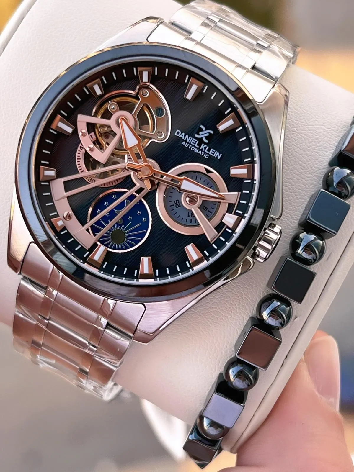 Daniel Klein Otomatik Erkek Kol Saati 30 Metre Suya Dayanıklı Çelik Kordon + Bileklik Hediyeli  VS.BLKT.0700