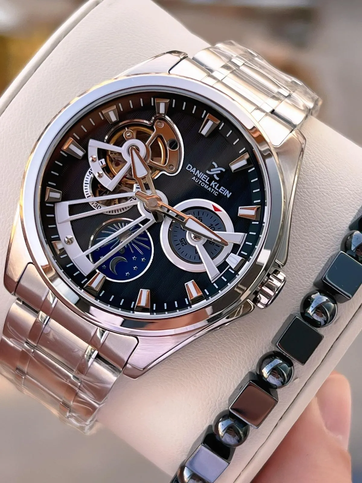 Daniel Klein Otomatik Erkek Kol Saati 30 Metre Suya Dayanıklı Çelik Kordon + Bileklik Hediyeli  VS.BLKT.0699