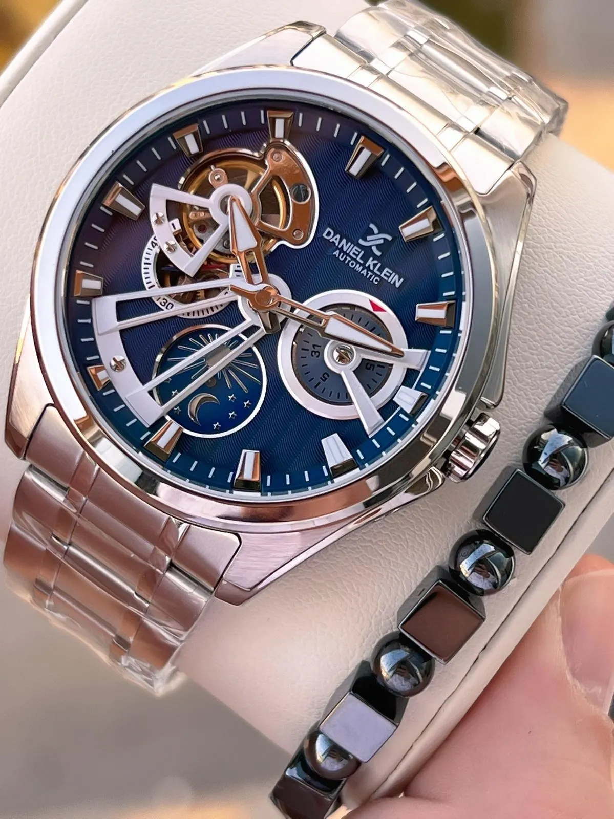 Daniel Klein Otomatik Erkek Kol Saati 30 Metre Suya Dayanıklı Çelik Kordon + Bileklik Hediyeli  VS.BLKT.0702