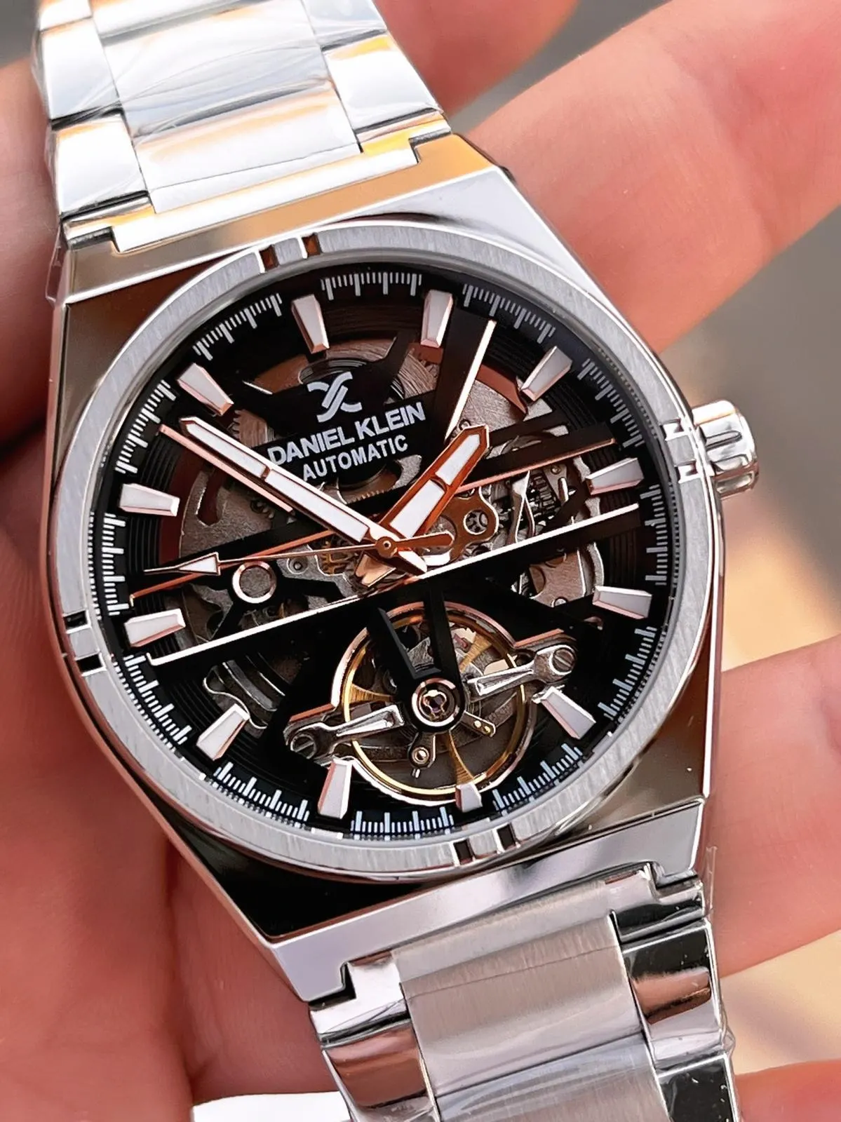 Daniel Klein Otomatik Erkek Kol Saati 30 Metre Suya Dayanıklı Çelik Kordon + Bileklik Hediyeli  VS.BLKT.0707