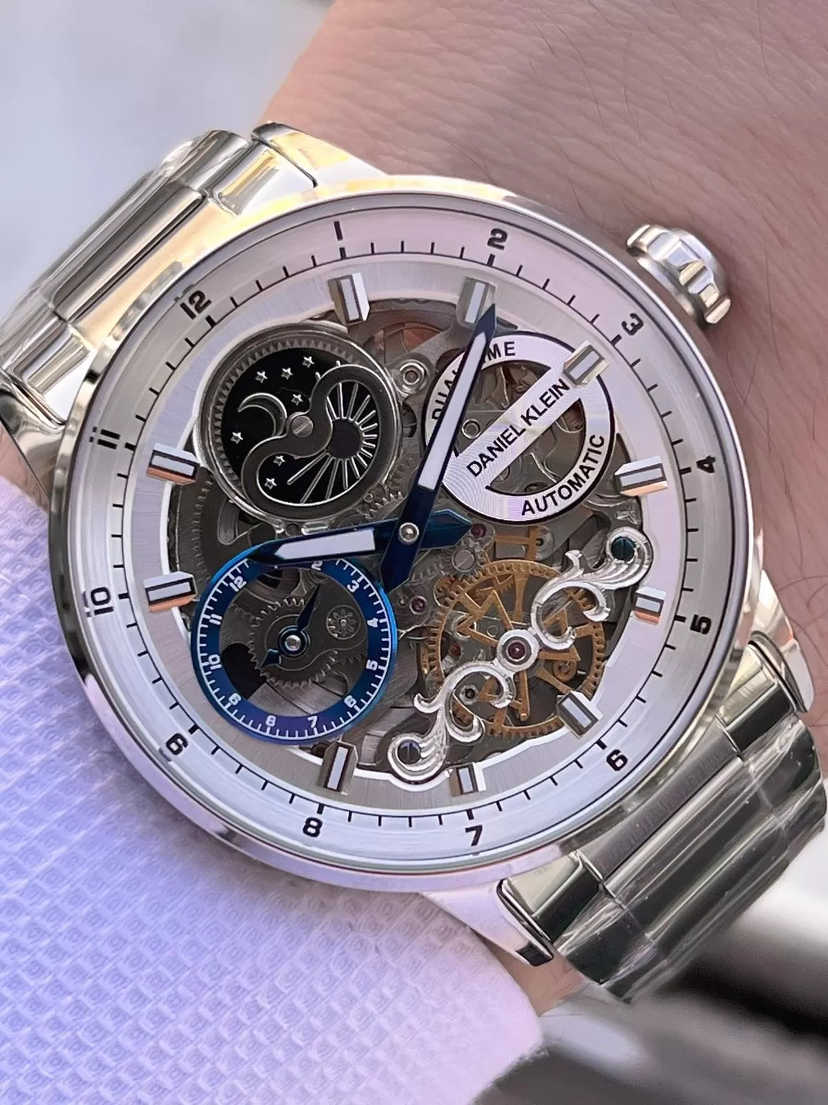 Daniel Klein Otomatik&Kurmalı Ay Ve Güneş Kadran Dual Time Özelikli Erkek Kol Saati EDK.14043.1