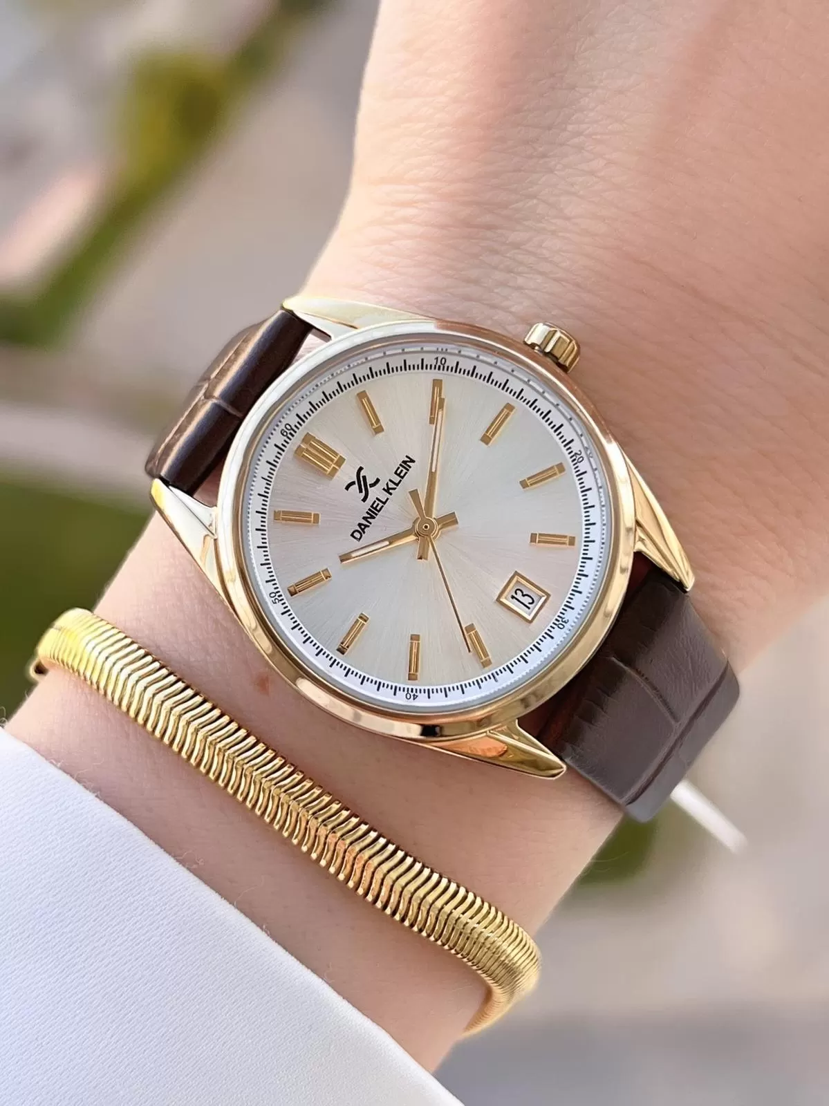 Daniel Klein Retro Vintage Seri Deri Kordon Suya Dayanıklı Kadın Kol Saati+Bileklik BDK.13770.3