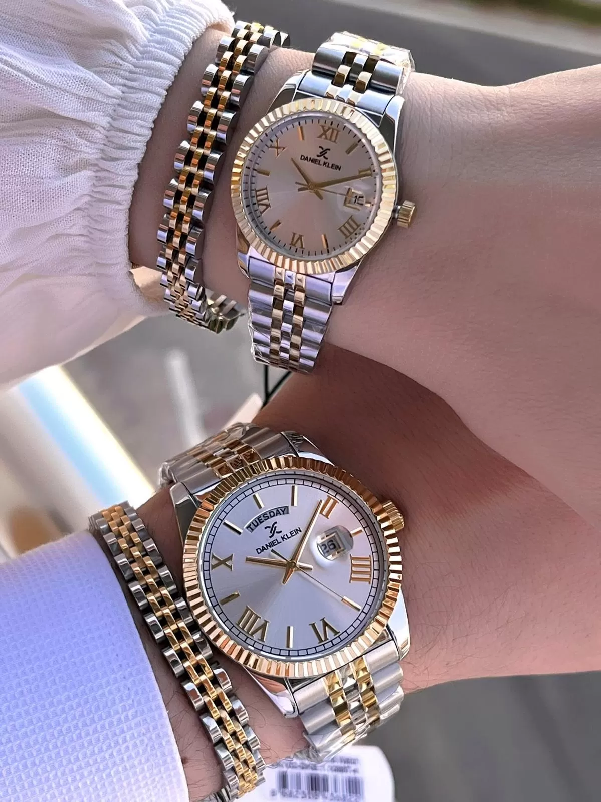 Daniel Klein Vip Seri Çelik Kordon Ve Çelik Bileklik Hediyeli 2 Yıl Garantili Cift Saati CF.10887C2