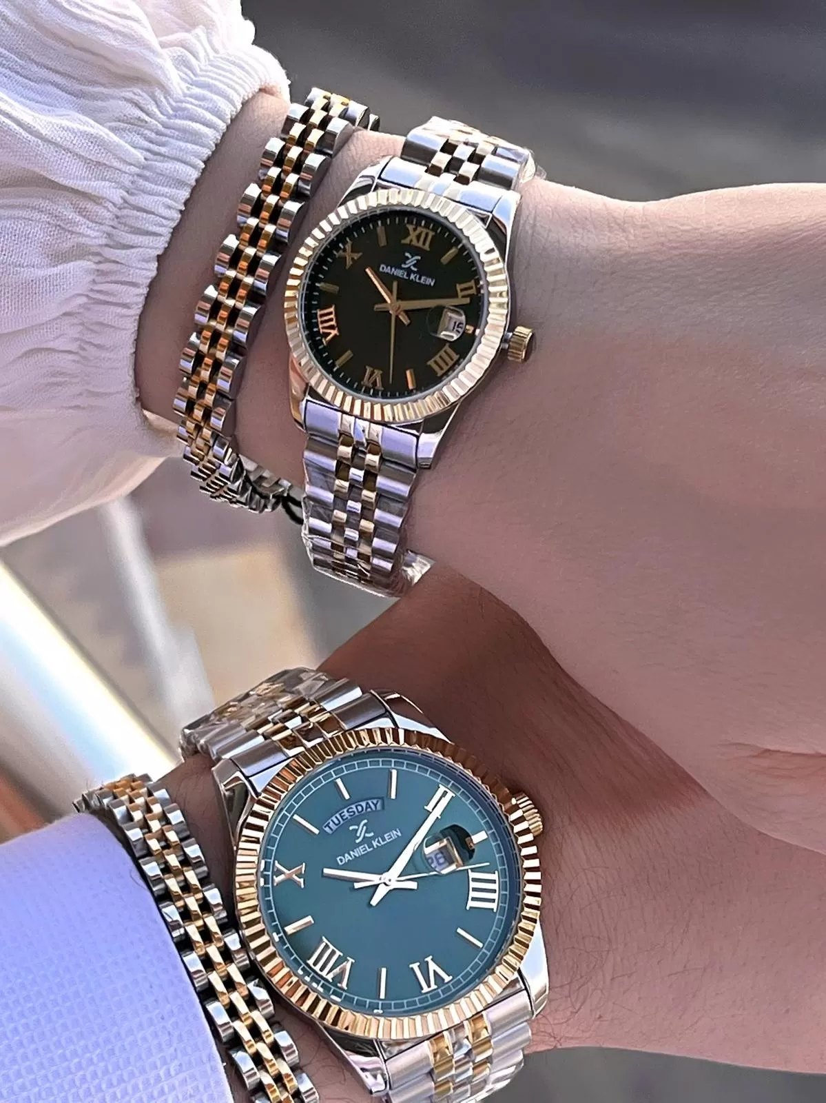 Daniel Klein Vip Seri Çelik Kordon Ve Çelik Bileklik Hediyeli 2 Yıl Garantili Cift Saati CF.10887C3