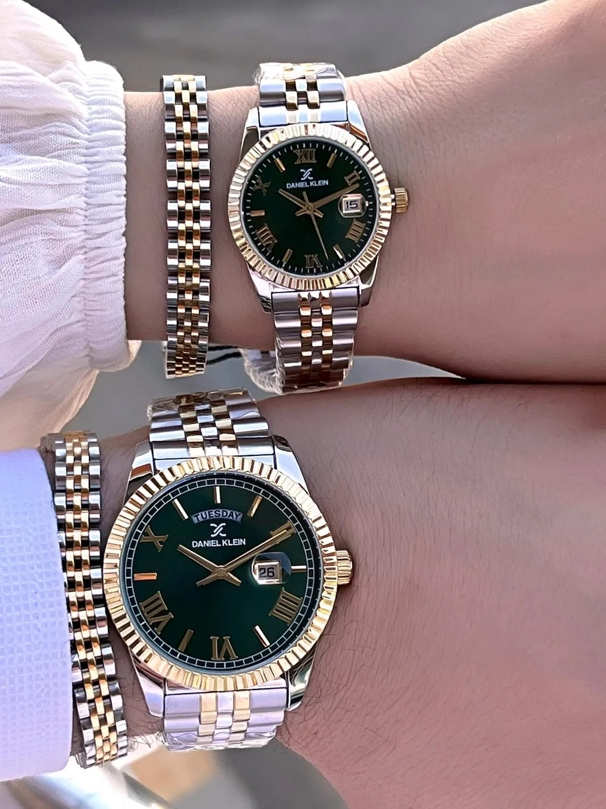 Daniel Klein Vip Seri Çelik Kordon Ve Çelik Bileklik Hediyeli 2 Yıl Garantili Cift Saati CF.10887C3