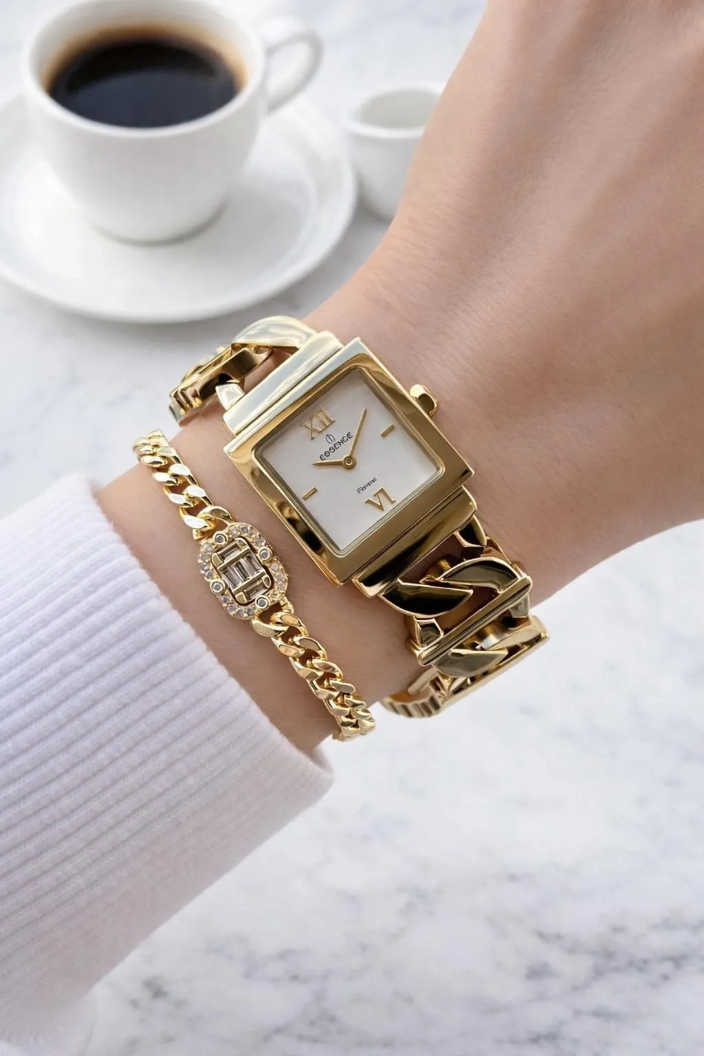 Essence Sedef Kadran 2 Yıl Garantili 3 Atm Suya Dayanıklı Kadın Kol Saat+Bileklik 1224.120