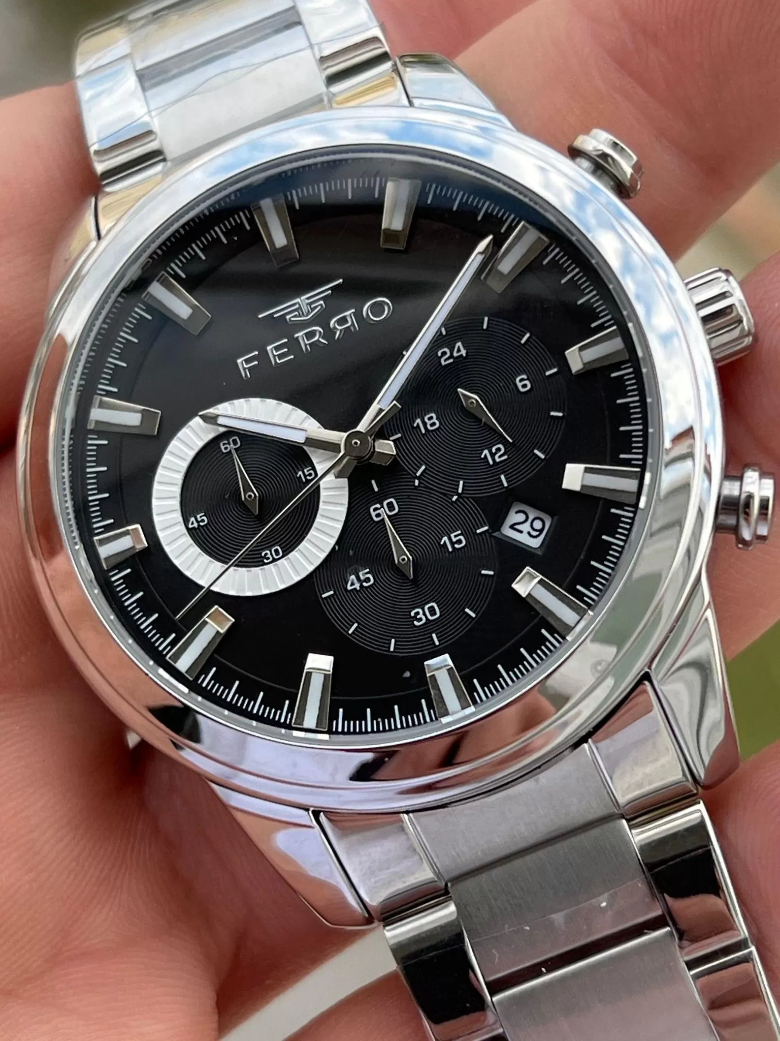 Ferro Çelik Kordon İç Fonksiyonları Aktif Chronograph 30 Mt Su Geçirmez Erkek Kol Saat EFM31370-A2