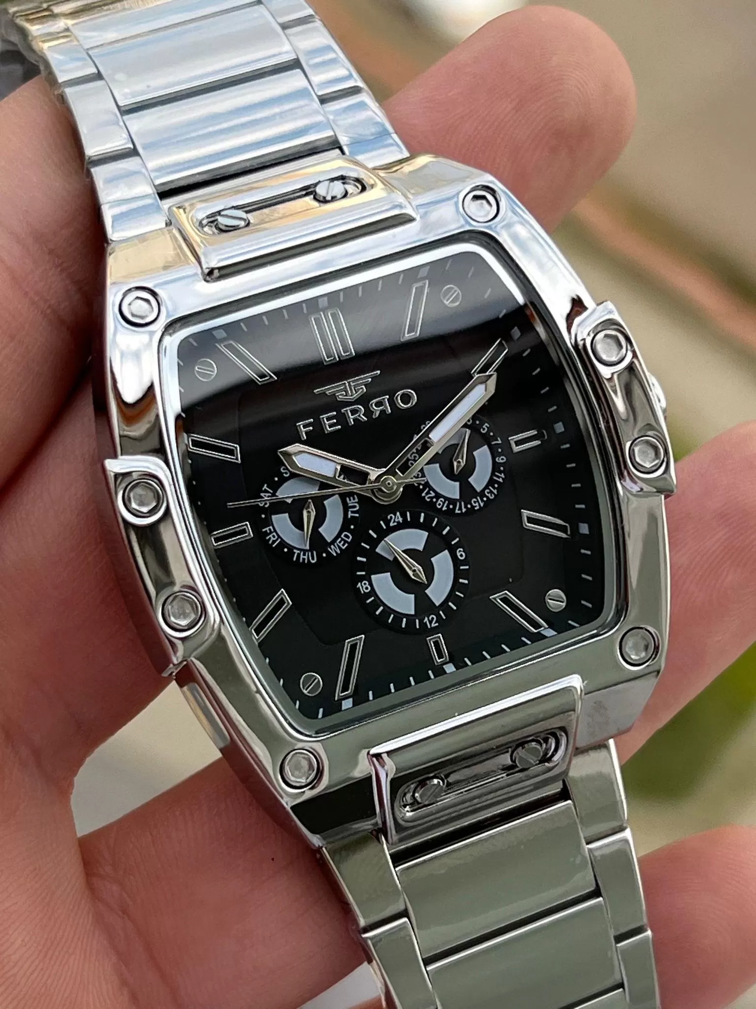 Ferro Çelik Kordon İç Fonksiyonları Aktif Chronograph 30 Mt Su Geçirmez Erkek Kol Saat EFM11437-A2