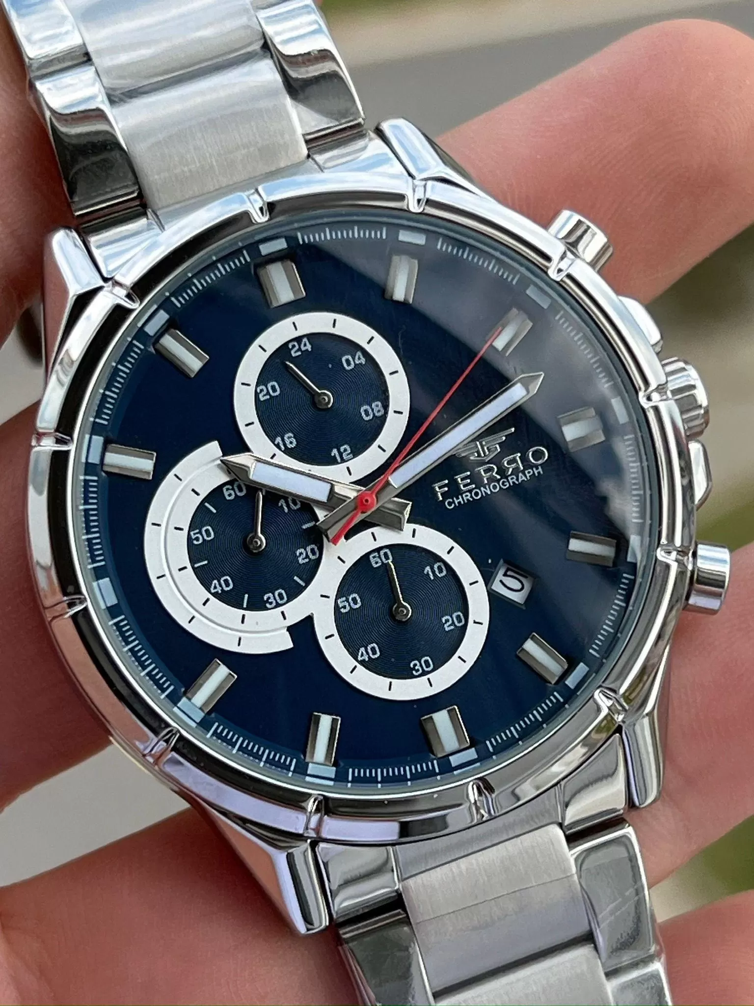 Ferro Çelik Kordon İç Fonksiyonları Aktif Chronograph 30 Mt Su Geçirmez Erkek Kol Saat EFM31461-A3