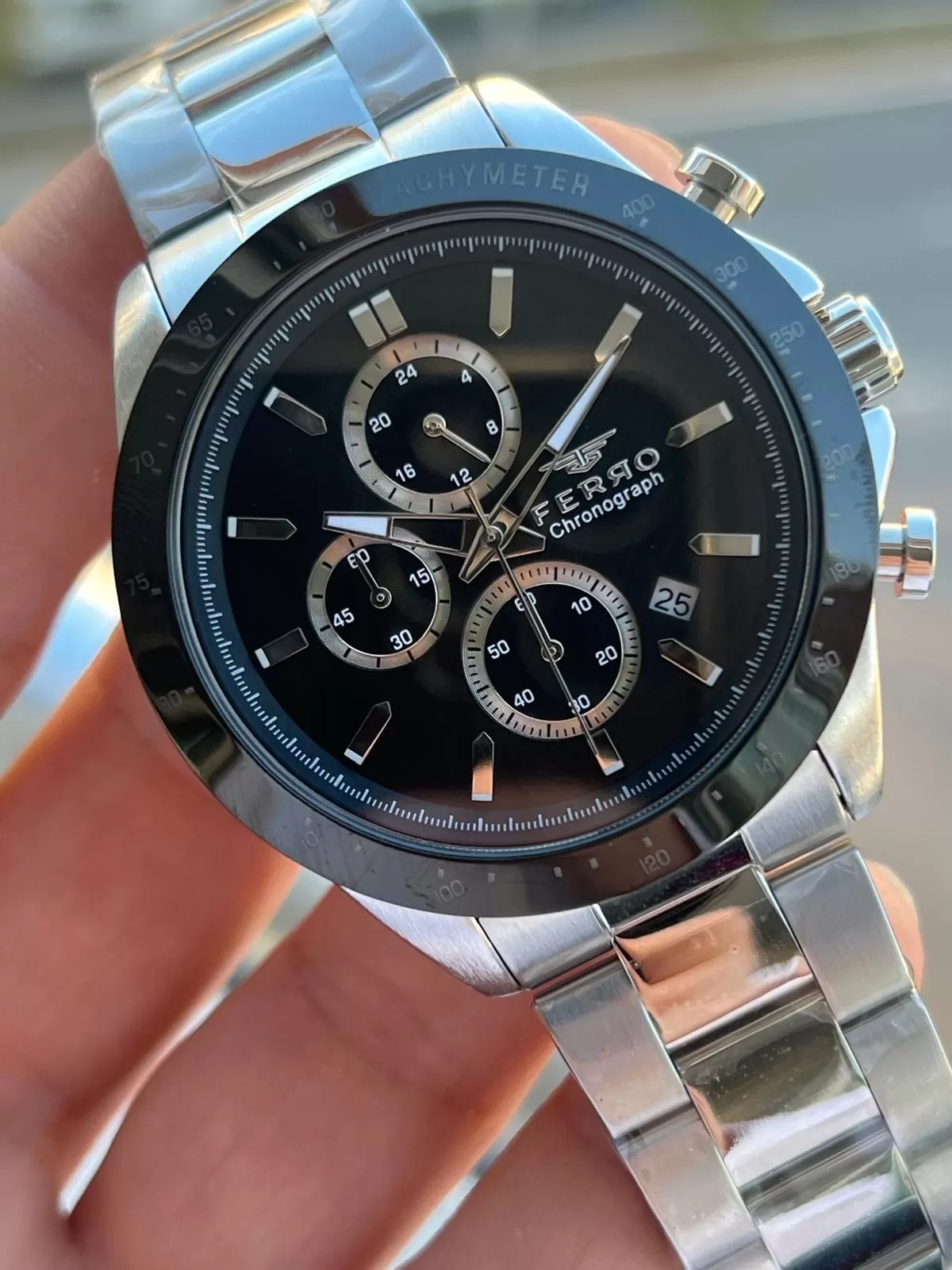 Ferro Çelik Kordon İç Fonksiyonları Aktif Chronograph 30 Mt Su Geçirmez Erkek Kol Saati EFM.31455.J2