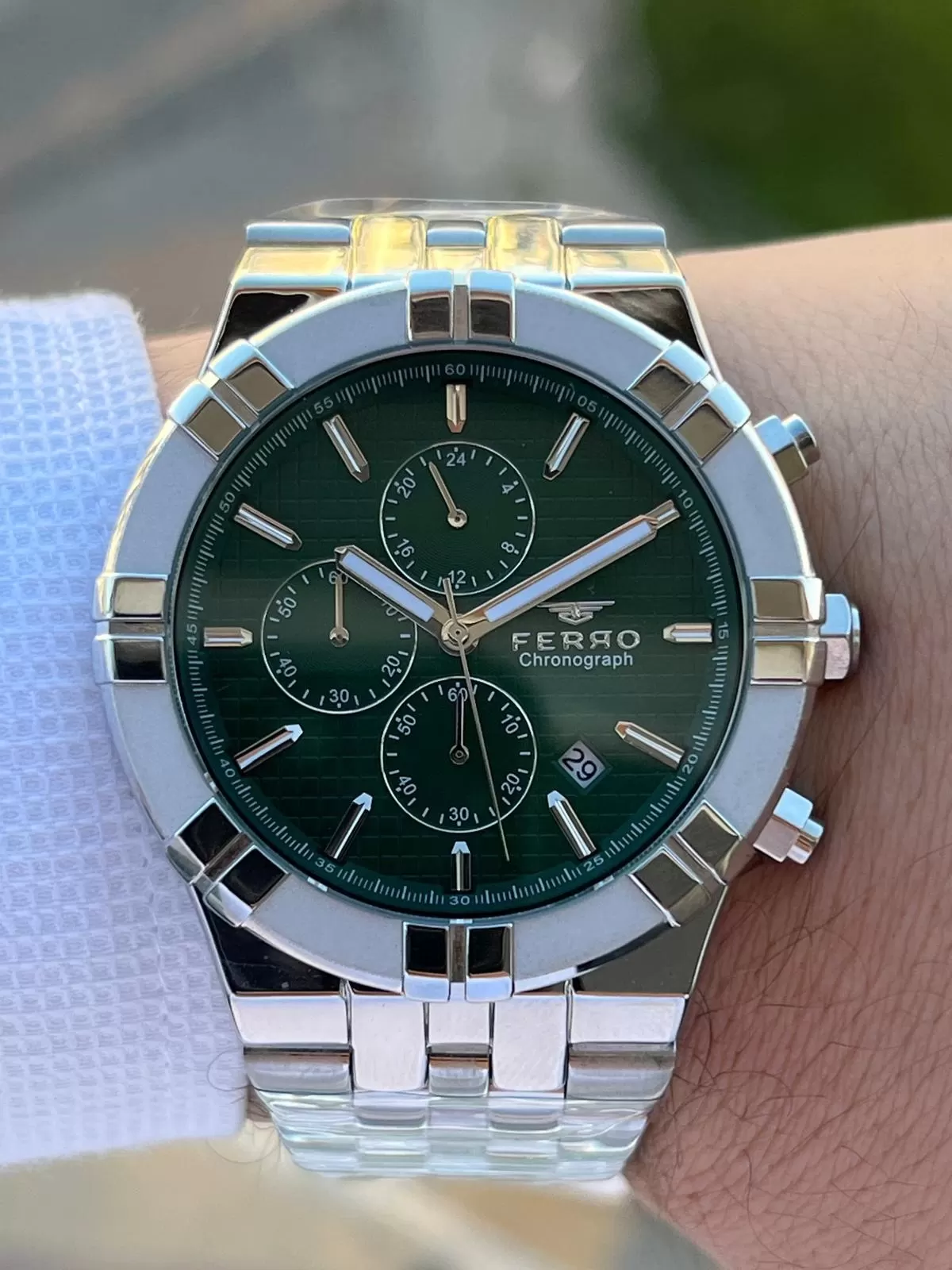 Ferro Çelik Kordon İç Fonksiyonları Aktif Chronograph 30 Mt Su Geçirmez Erkek Kol Saati EFM.31378.A6