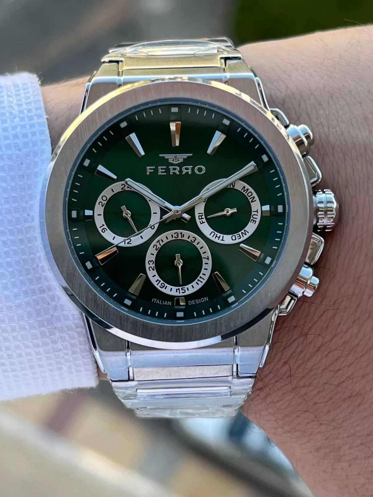 Ferro Çelik Kordon İç Fonksiyonları Aktif Chronograph 30 Mt Su Geçirmez Erkek Kol Saati EFM.440123.A6