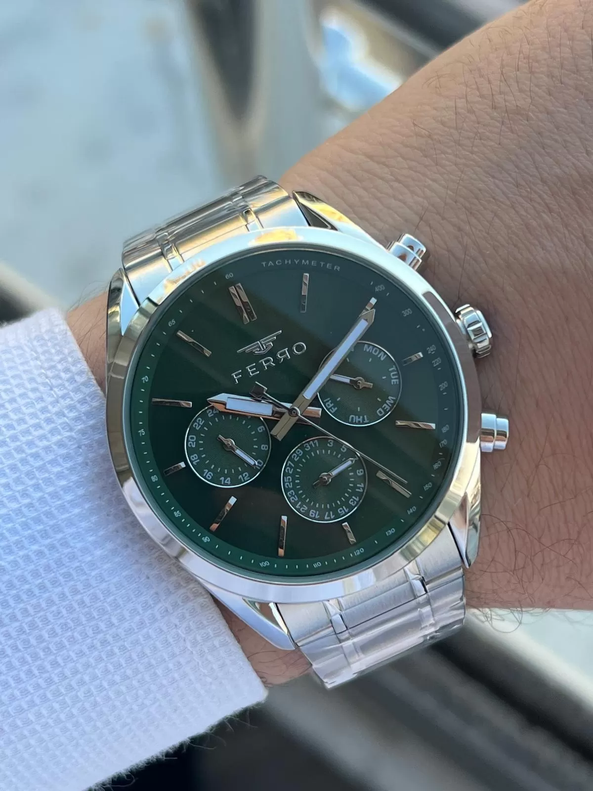 Ferro Çelik Kordon İç Fonksiyonları Aktif Chronograph 30 Mt Su Geçirmez Erkek Kol Saati EFM.11463.A6