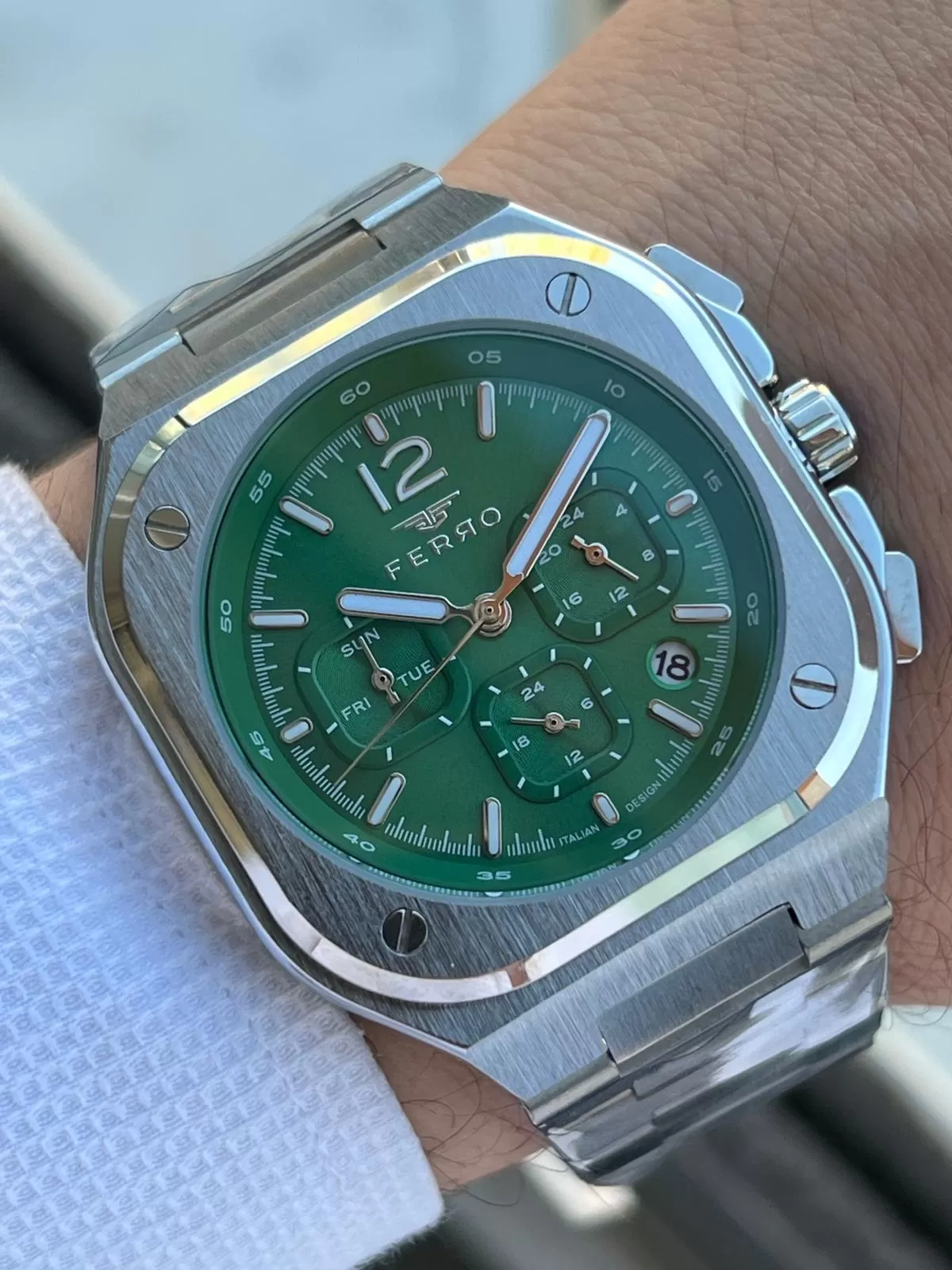 Ferro Çelik Kordon İç Fonksiyonları Aktif Chronograph 30 Mt Su Geçirmez Erkek Kol Saati EFM.11497.A6