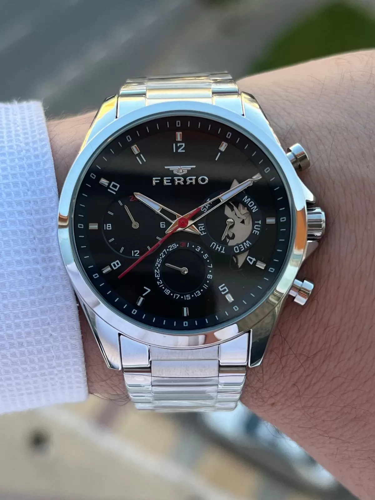 Ferro Çelik Kordon İç Fonksiyonları Aktif Chronograph 30 Mt Su Geçirmez Erkek Kol Saati EFM.11460.A2