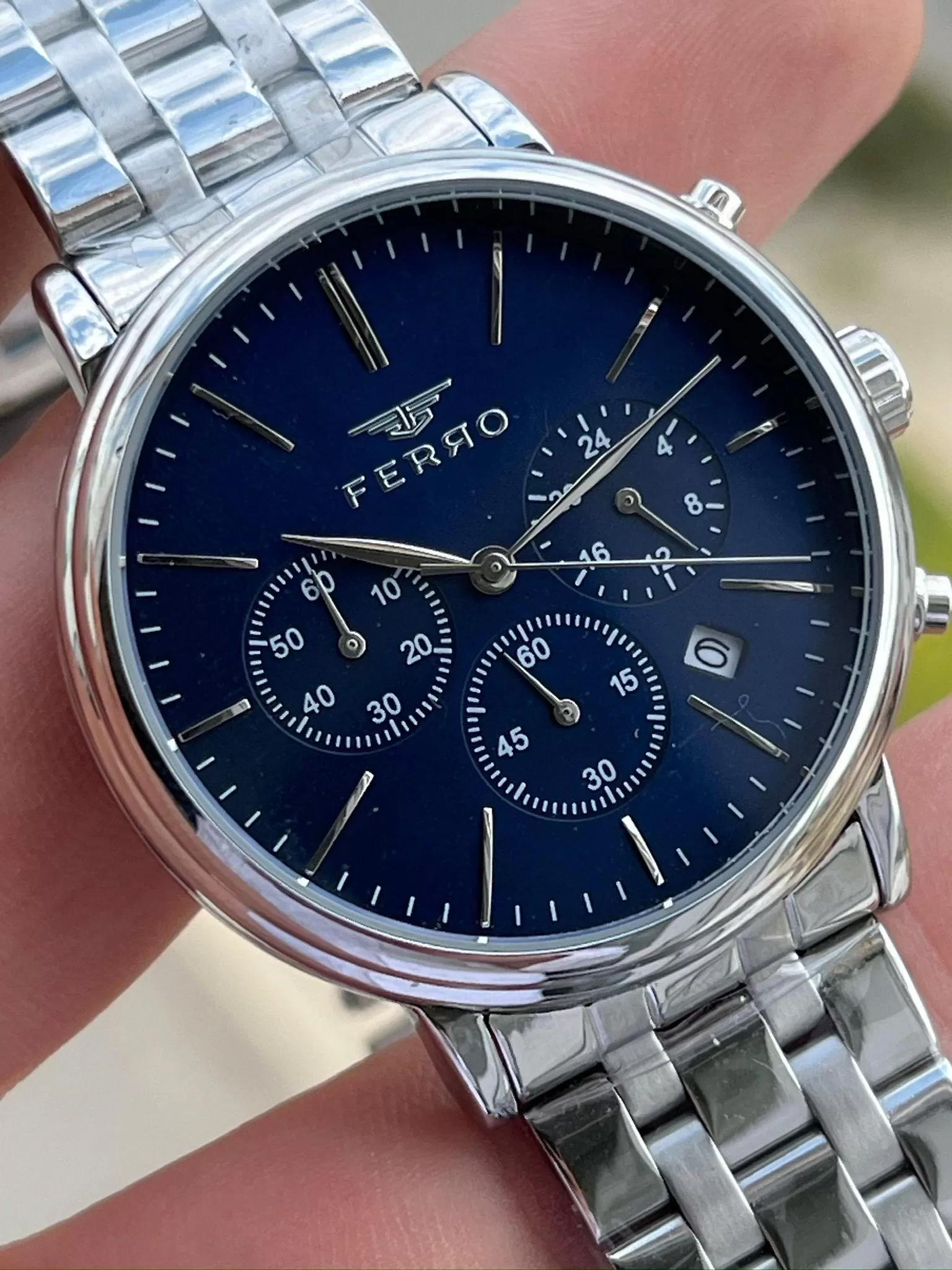 Ferro Çelik Kordon İç Fonksiyonları Aktif Chronograph 30 Mt Su Geçirmez Erkek Kol Saat EFM31372-A3