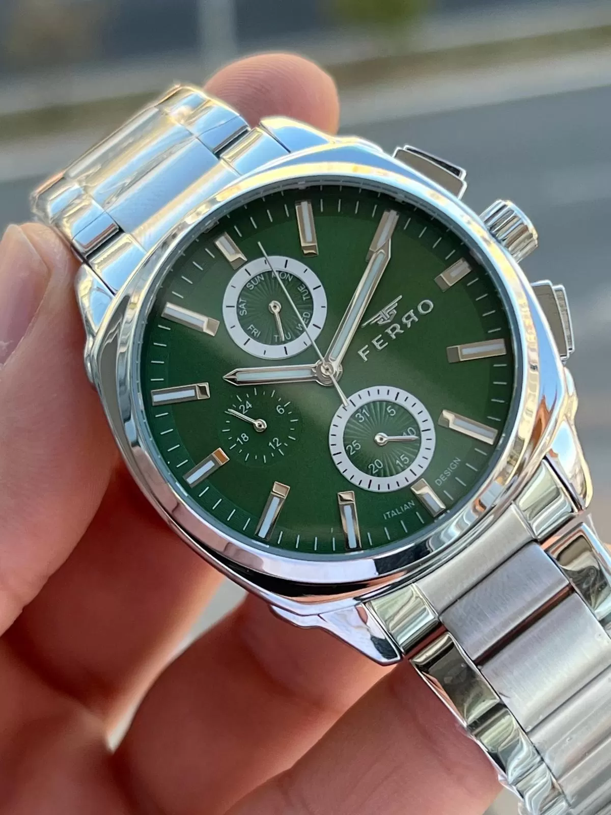 Ferro Çelik Kordon İç Fonksiyonları Aktif Chronograph 30 Mt Su Geçirmez Erkek Kol Saati EFM.40126.A6