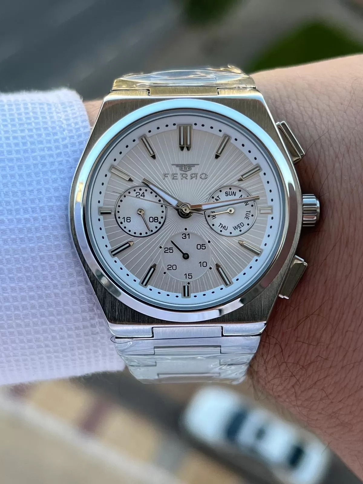 Ferro Çelik Kordon İç Fonksiyonları Aktif Chronograph 30 Mt Su Geçirmez Erkek Kol Saati EFM.11452.GB