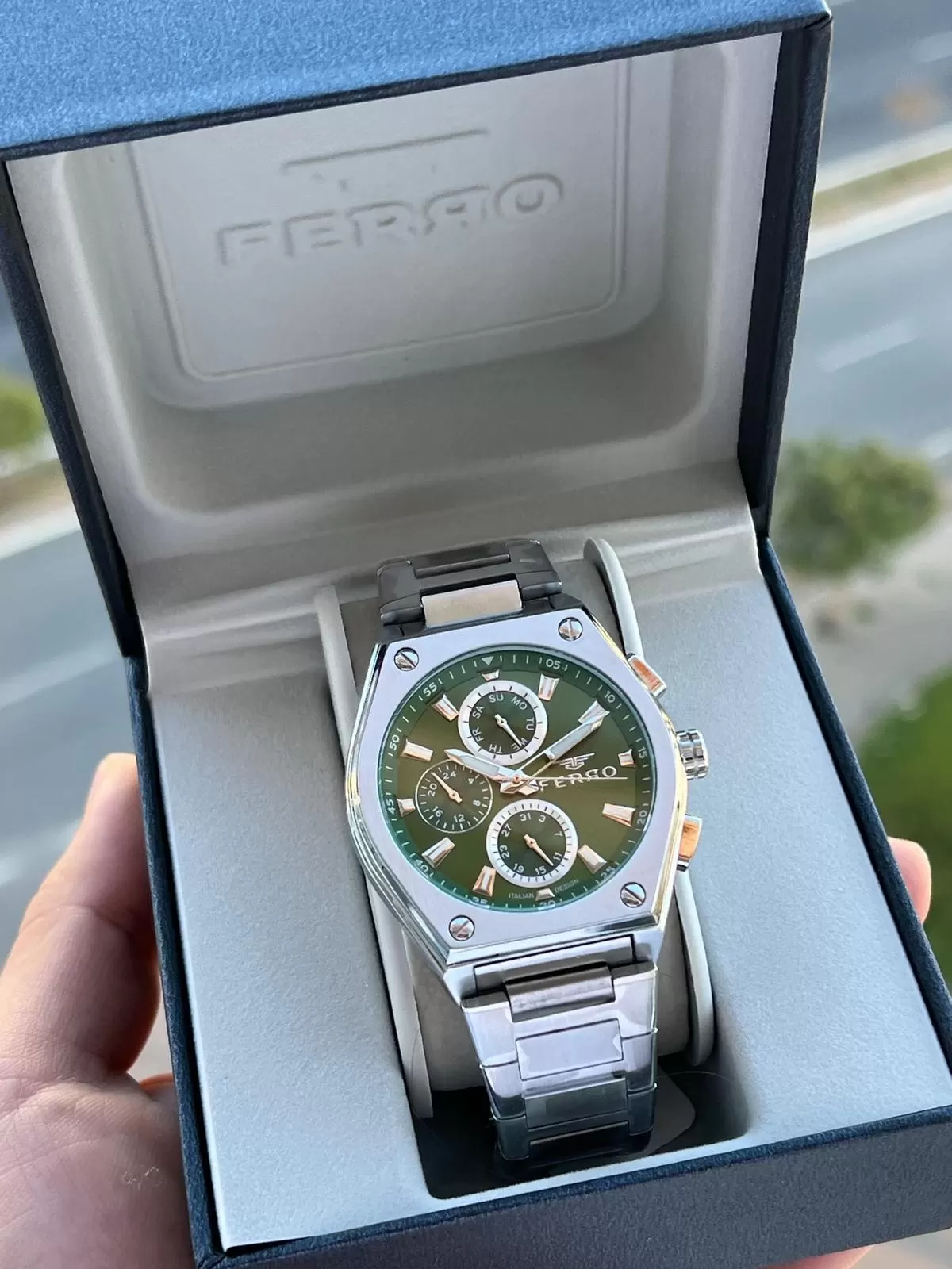 Ferro Çelik Kordon İç Fonksiyonları Aktif Chronograph 30 Mt Su Geçirmez Erkek Kol Saati EFM.40132.A6