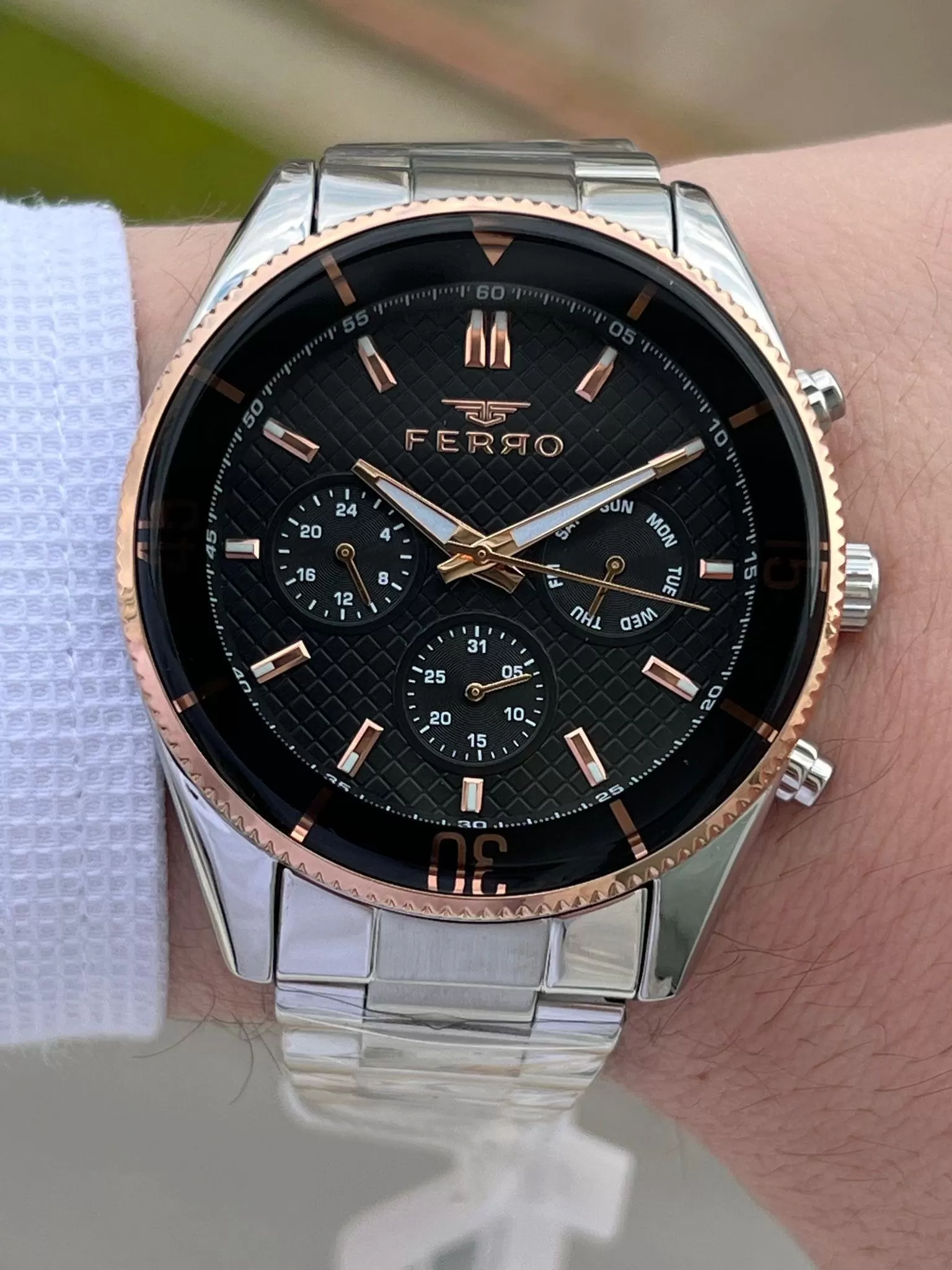 Ferro Çelik Kordon İç Fonksiyonları Aktif Chronograph 30 Mt Su Geçirmez Erkek Kol Saat EFM11920-A2