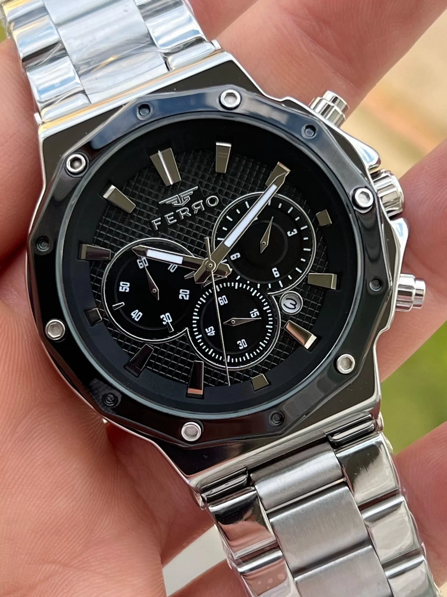 Ferro Çelik Kordon İç Fonksiyonları Aktif Chronograph 30 Mt Su Geçirmez Erkek Kol Saat EFM31365-A2