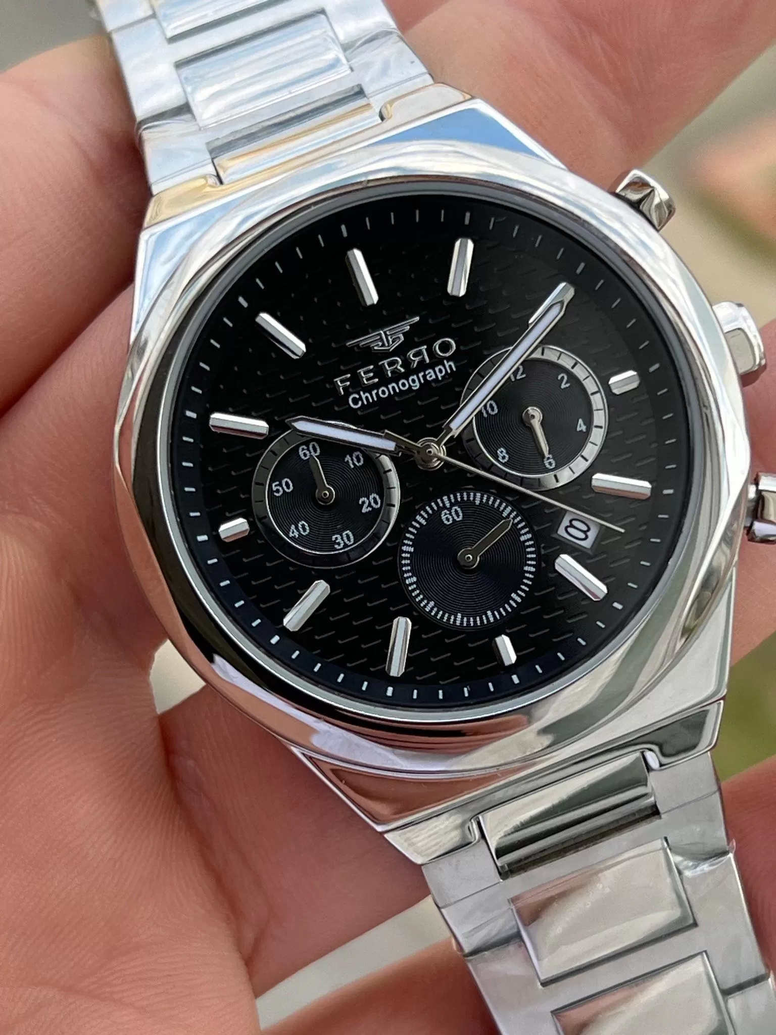 Ferro Çelik Kordon İç Fonksiyonları Aktif Chronograph 30 Mt Su Geçirmez Erkek Kol Saat EFM31458-A2