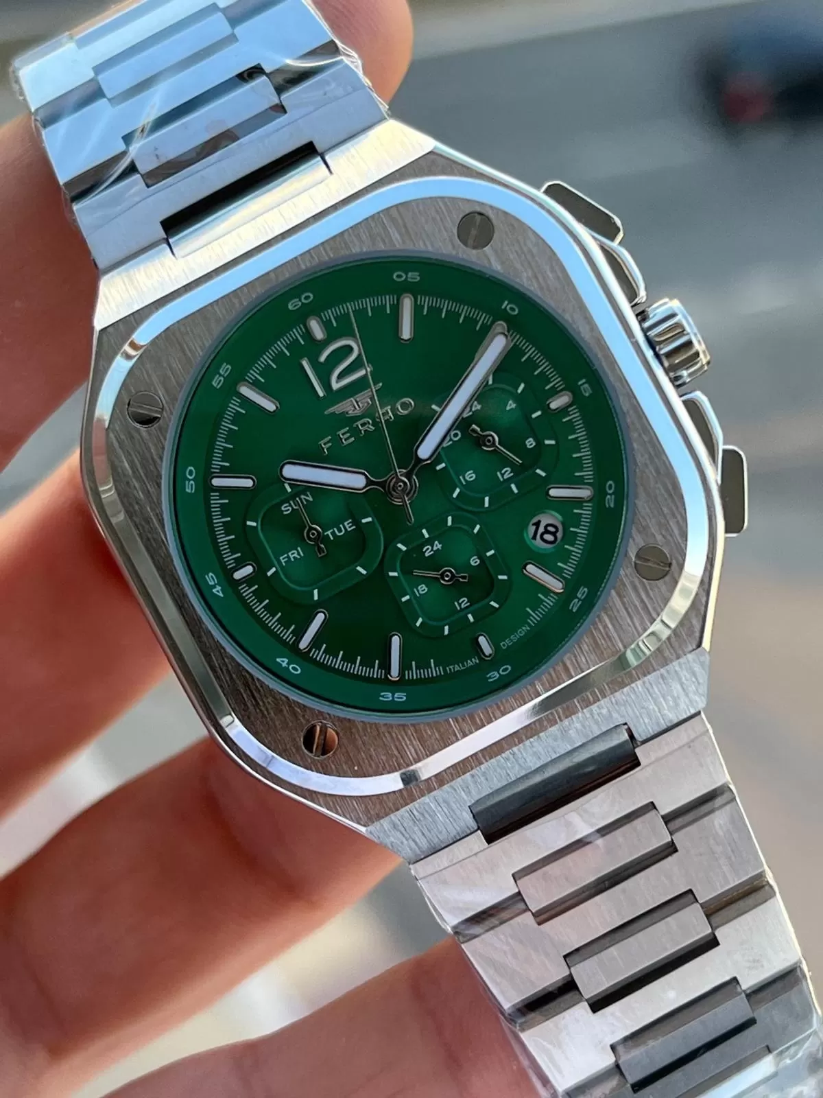 Ferro Çelik Kordon İç Fonksiyonları Aktif Chronograph 30 Mt Su Geçirmez Erkek Kol Saati EFM.11497.A6