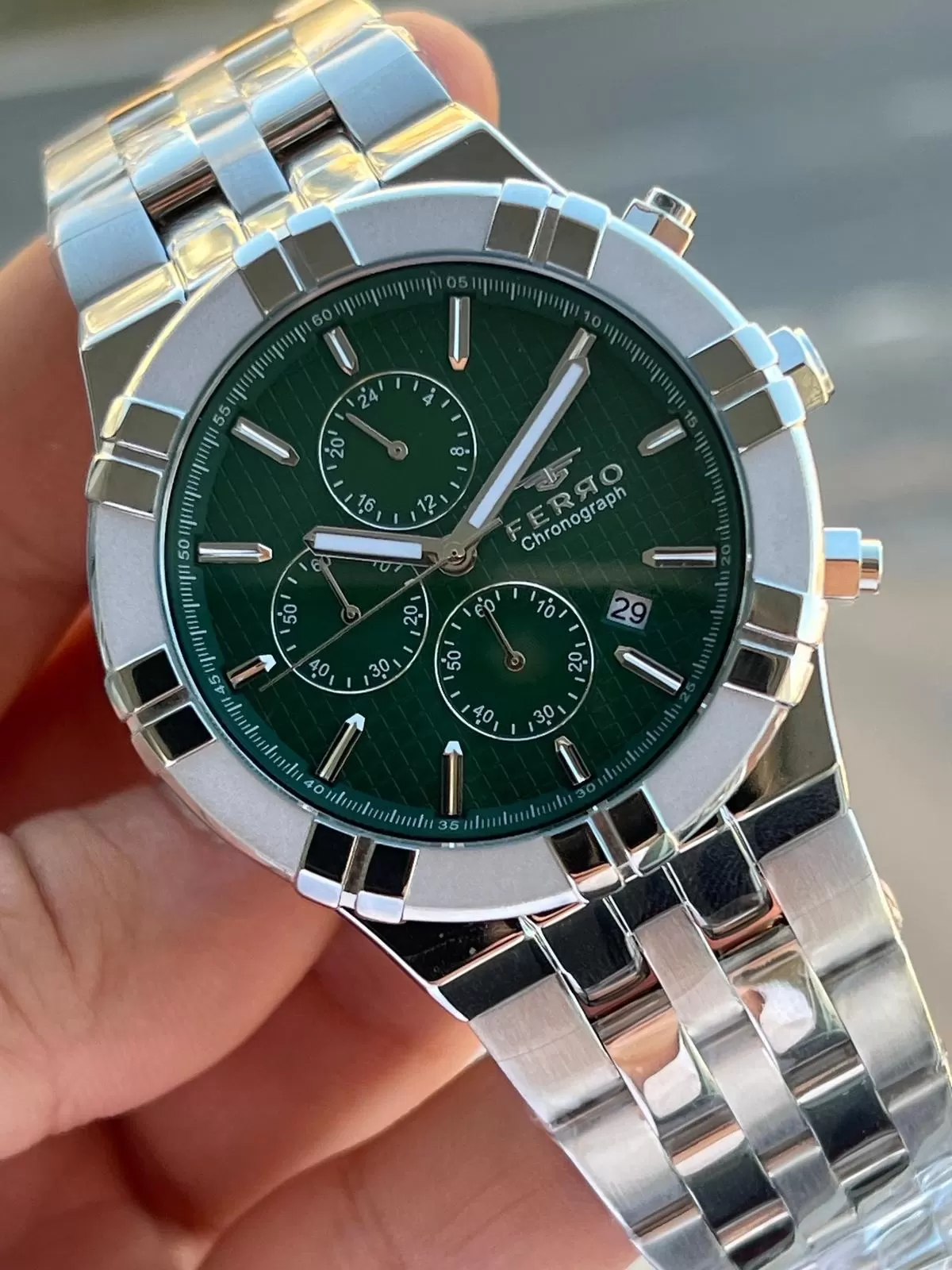 Ferro Çelik Kordon İç Fonksiyonları Aktif Chronograph 30 Mt Su Geçirmez Erkek Kol Saati EFM.31378.A6