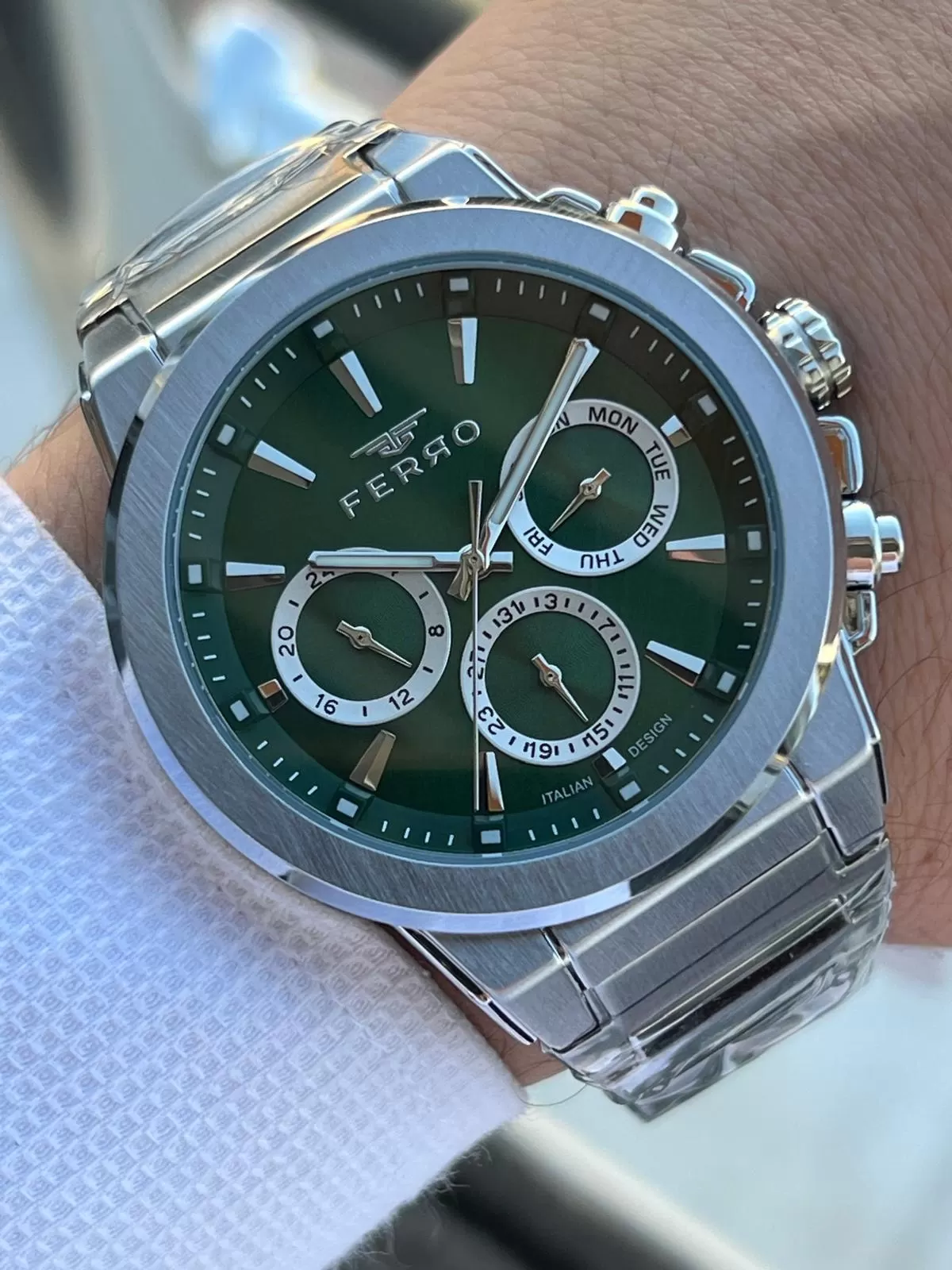 Ferro Çelik Kordon İç Fonksiyonları Aktif Chronograph 30 Mt Su Geçirmez Erkek Kol Saati EFM.440123.A6