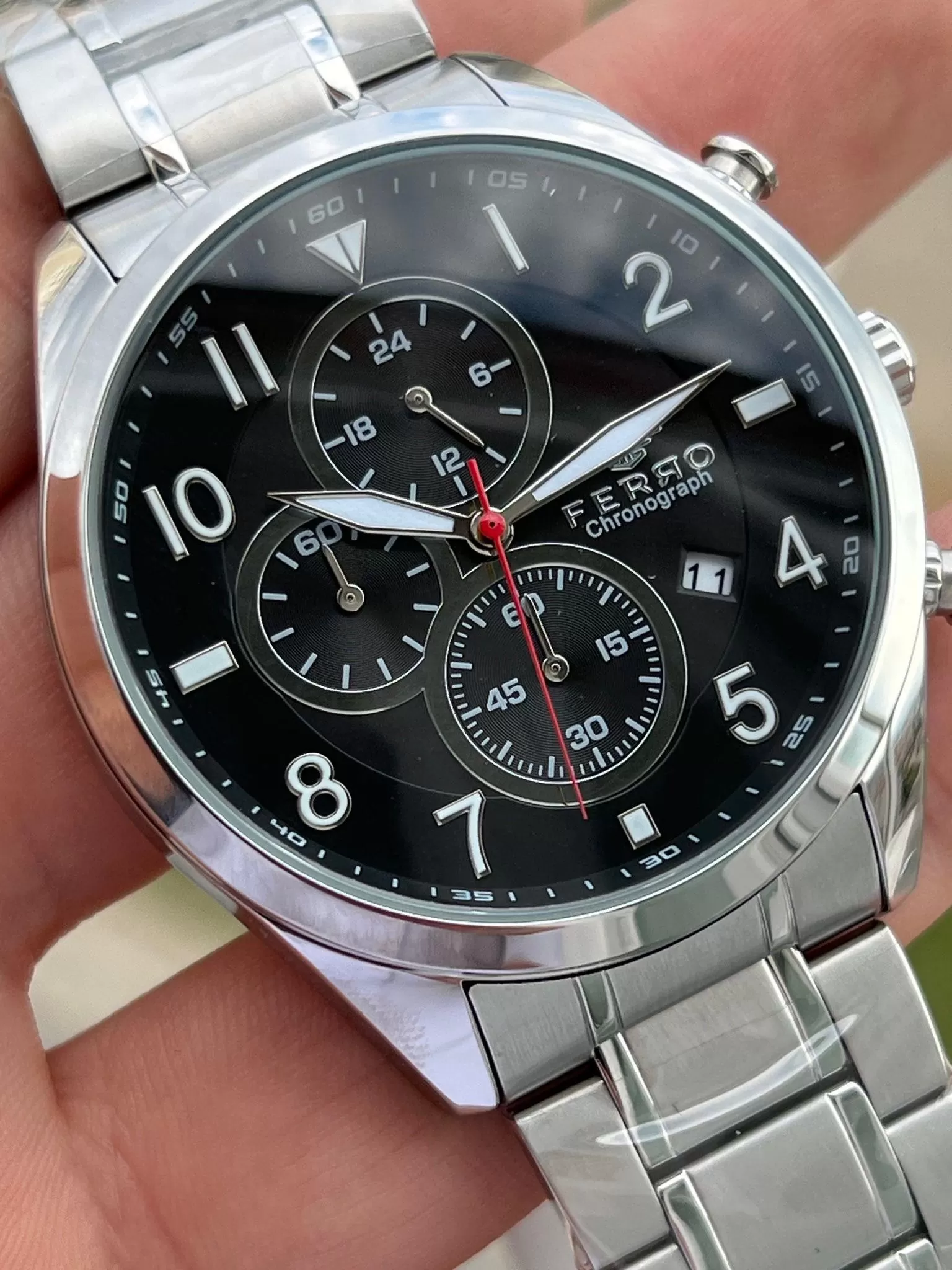 Ferro Çelik Kordon İç Fonksiyonları Aktif Chronograph 30 Mt Su Geçirmez Erkek Kol Saat EFM31454-A2