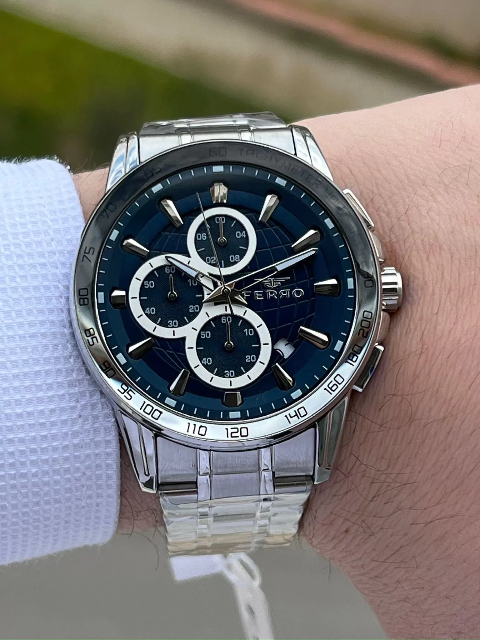 Ferro Çelik Kordon İç Fonksiyonları Aktif Chronograph 30 Mt Su Geçirmez Erkek Kol Saat EFM31441-A3