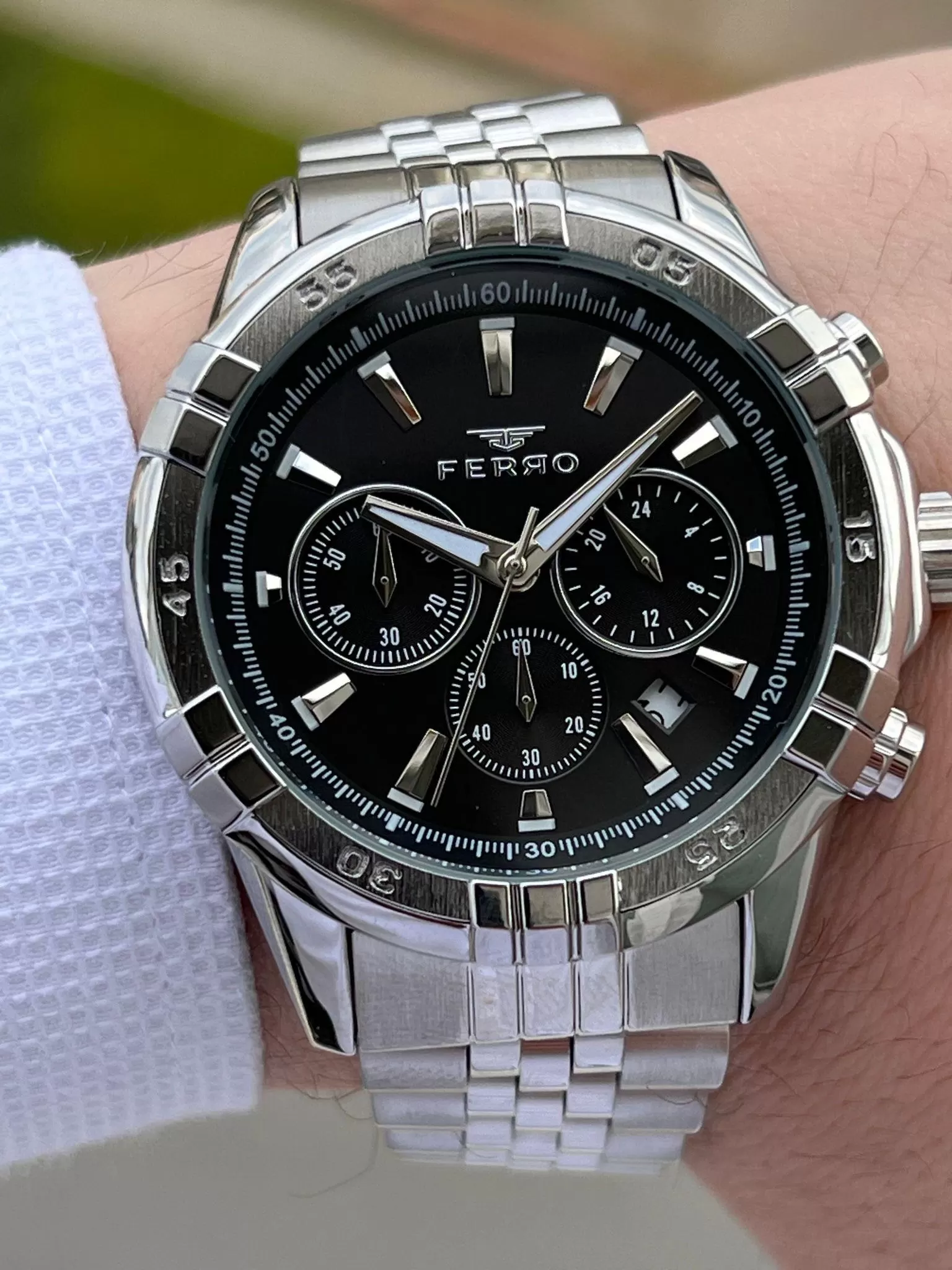 Ferro Çelik Kordon İç Fonksiyonları Aktif Chronograph 30 Mt Su Geçirmez Erkek Kol Saat EFM31389-A2