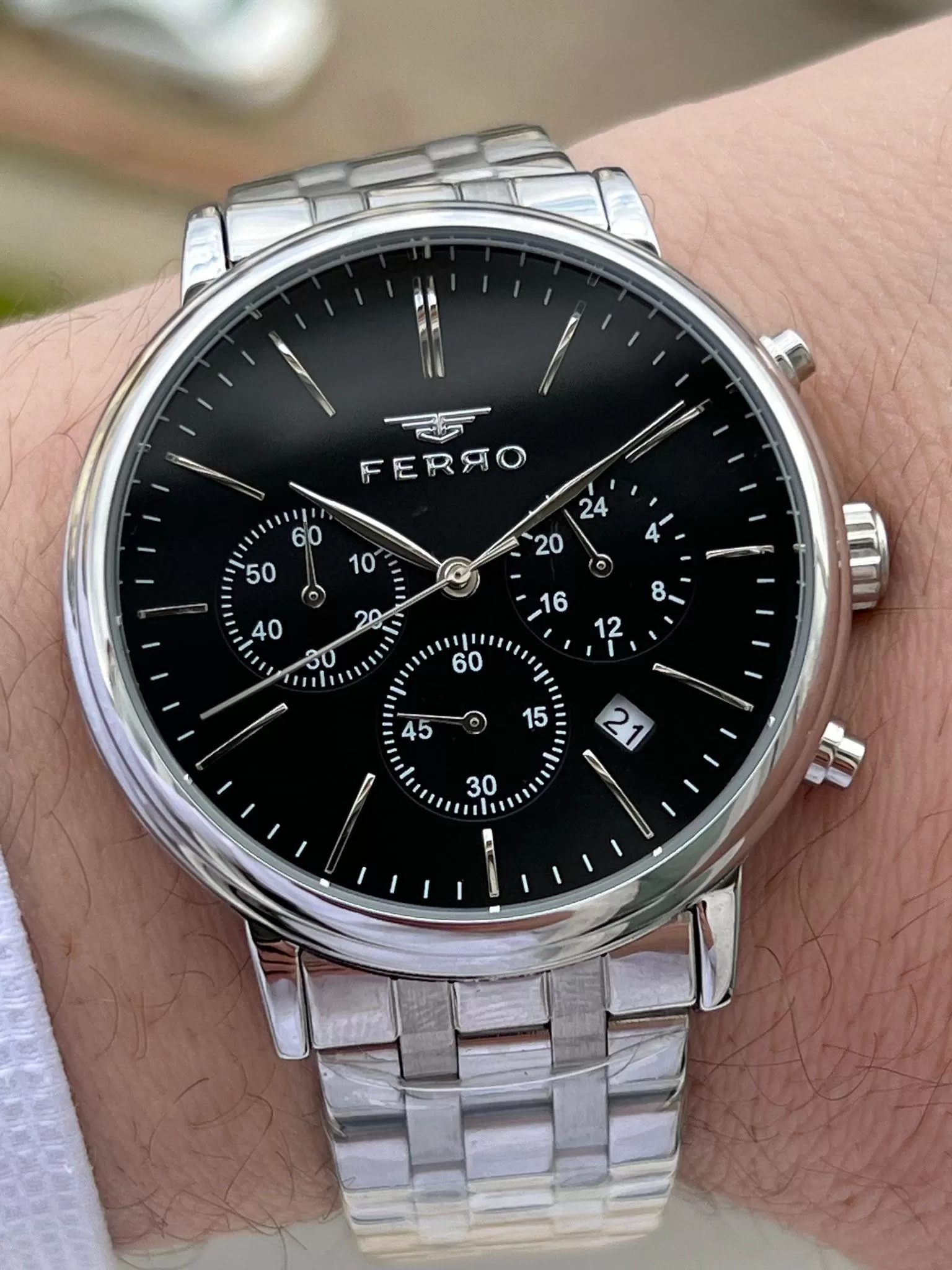 Ferro Çelik Kordon İç Fonksiyonları Aktif Chronograph 30 Mt Su Geçirmez Erkek Kol Saat EFM31372-A2