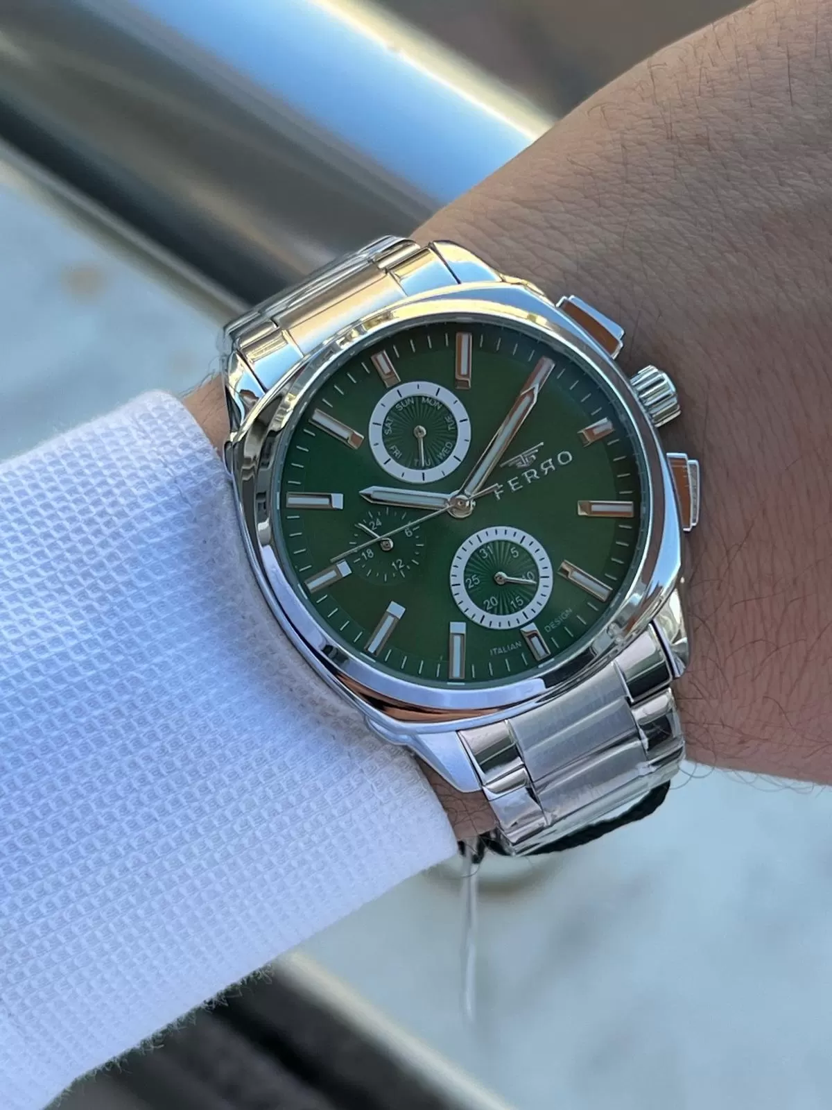 Ferro Çelik Kordon İç Fonksiyonları Aktif Chronograph 30 Mt Su Geçirmez Erkek Kol Saati EFM.40126.A6