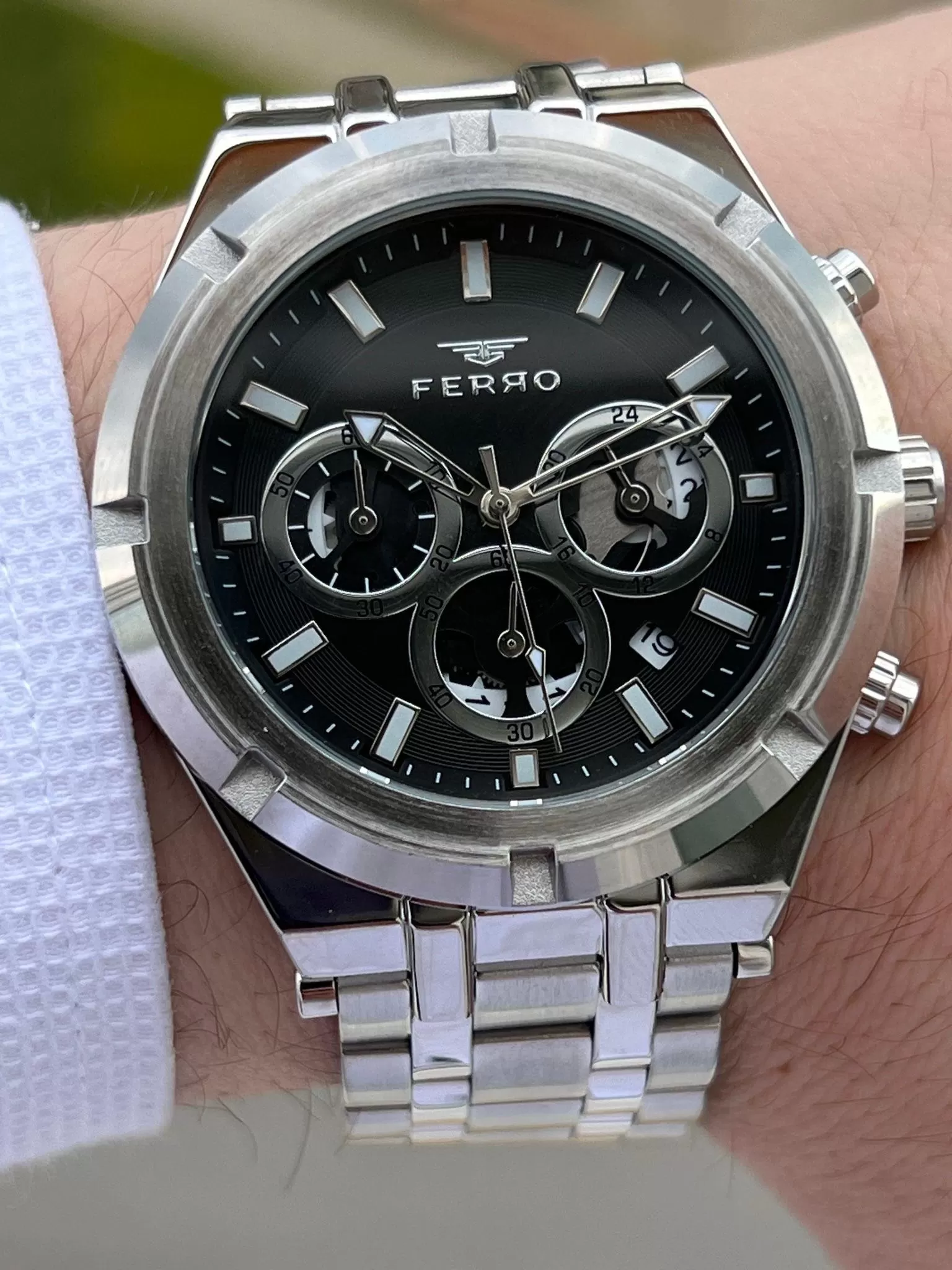 Ferro Çelik Kordon İç Fonksiyonları Aktif Chronograph 30 Mt Su Geçirmez Erkek Kol Saat E9A803FE