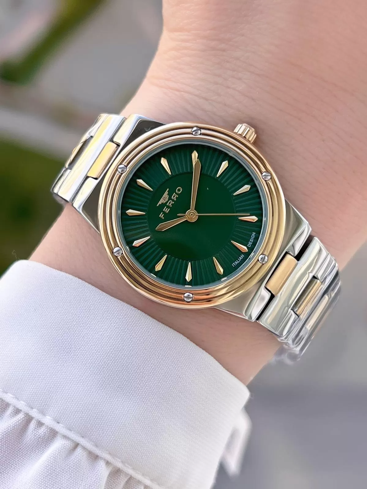 Ferro Çelik Kordon İTALIAN DESIGN 3 Atm Suya Dayanıklı 2 Yıl Garantili Kadın Kol Saati+Bileklik 86-M4