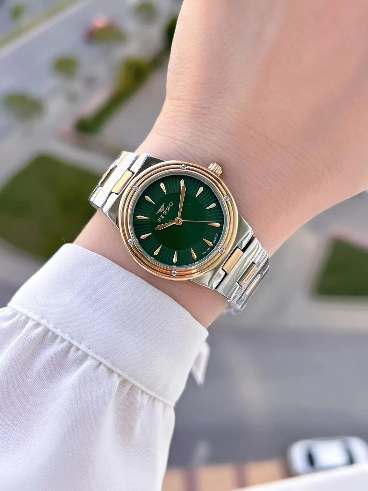 Ferro Çelik Kordon İTALIAN DESIGN 3 Atm Suya Dayanıklı 2 Yıl Garantili Kadın Kol Saati+Bileklik 86-M4