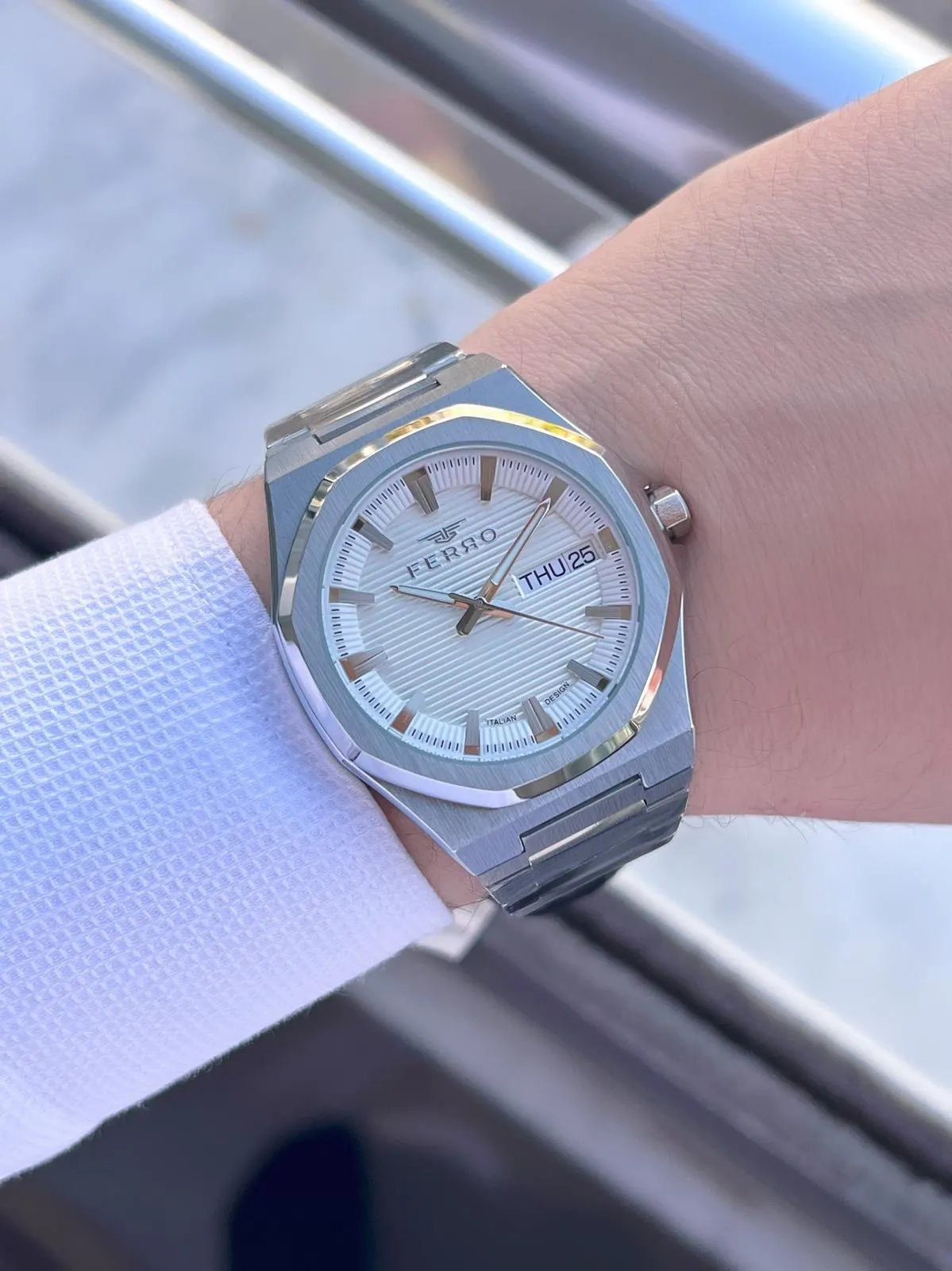 Ferro Çelik Kordon Nişan Ve Damat Saati Olarak ITALIAN DESIGN 3 Atm Erkek Kol Saati EFM40136-A1