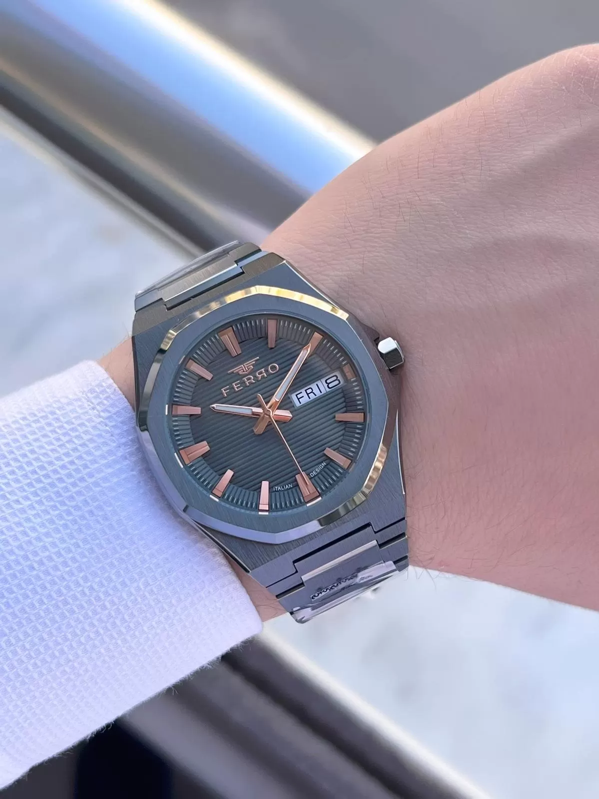 Ferro Çelik Kordon Nişan Ve Damat Saati Olarak ITALIAN DESIGN 3 Atm Erkek Kol Saati EFM40136-A4