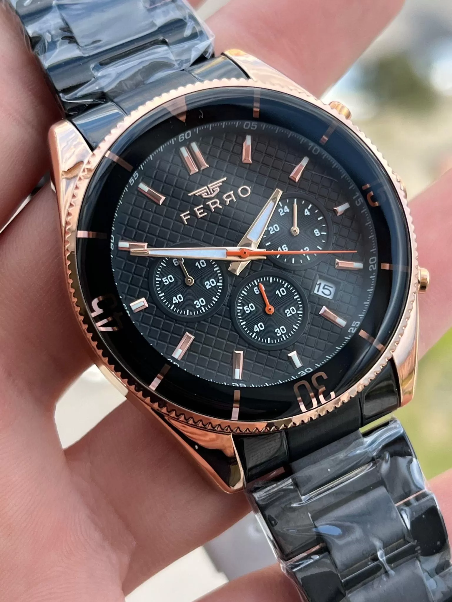 FERRO İç Fonksiyonları Aktif Chronograph 30 Mt Su Geçirmez Erkek kol Saat xf0014