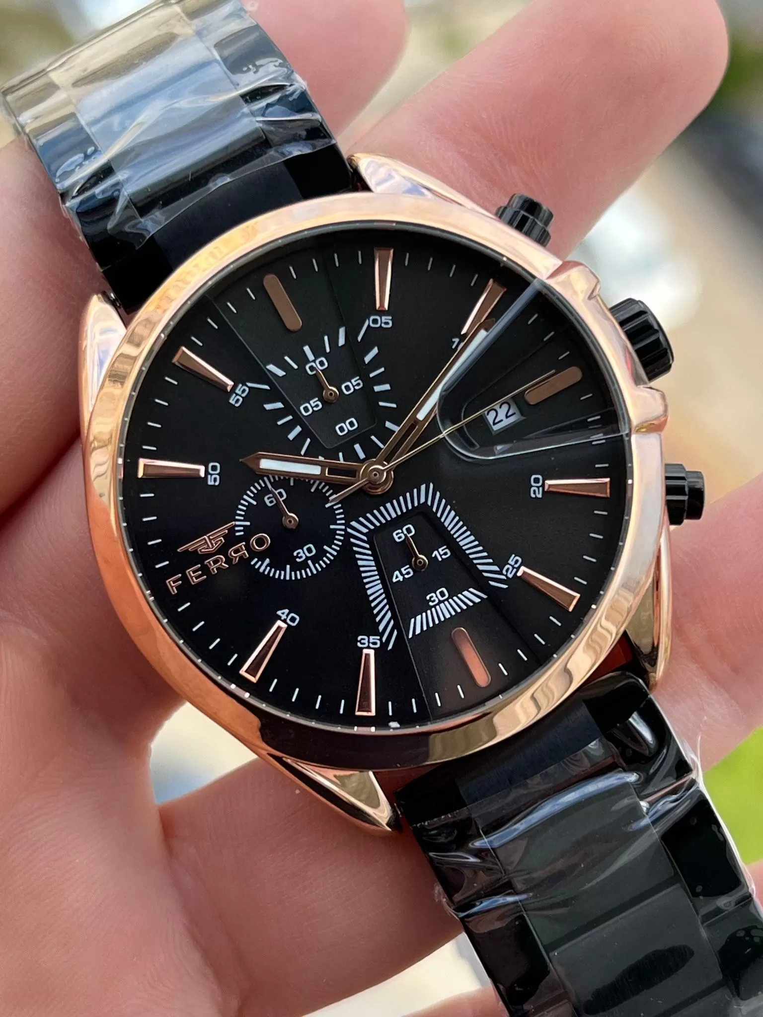 FERRO İç Fonksiyonları Aktif Chronograph 30 Mt Su Geçirmez Erkek kol Saat xf0015