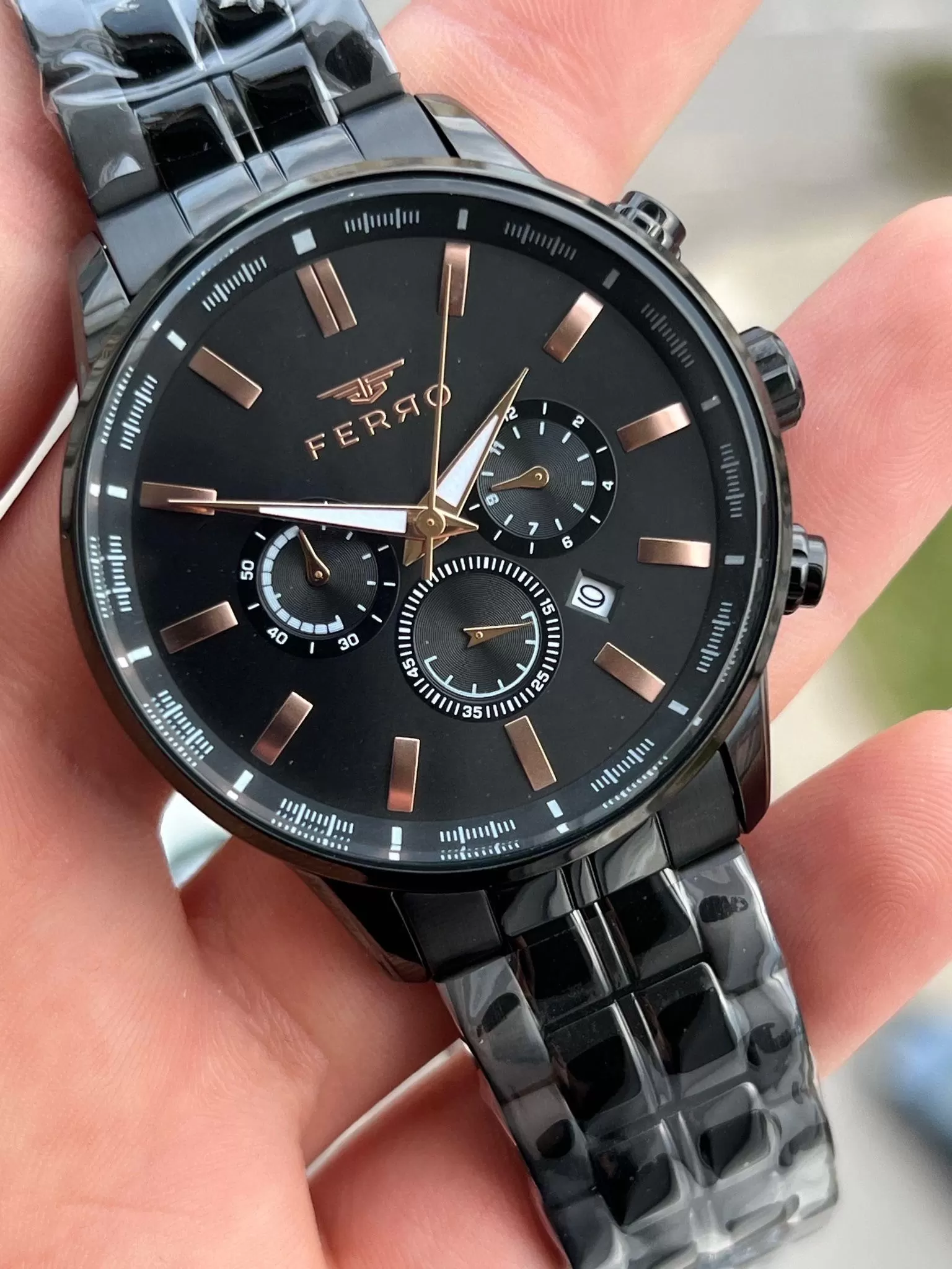 FERRO İç Fonksiyonları Aktif Chronograph 30 Mt Su Geçirmez Erkek kol Saat xf0023