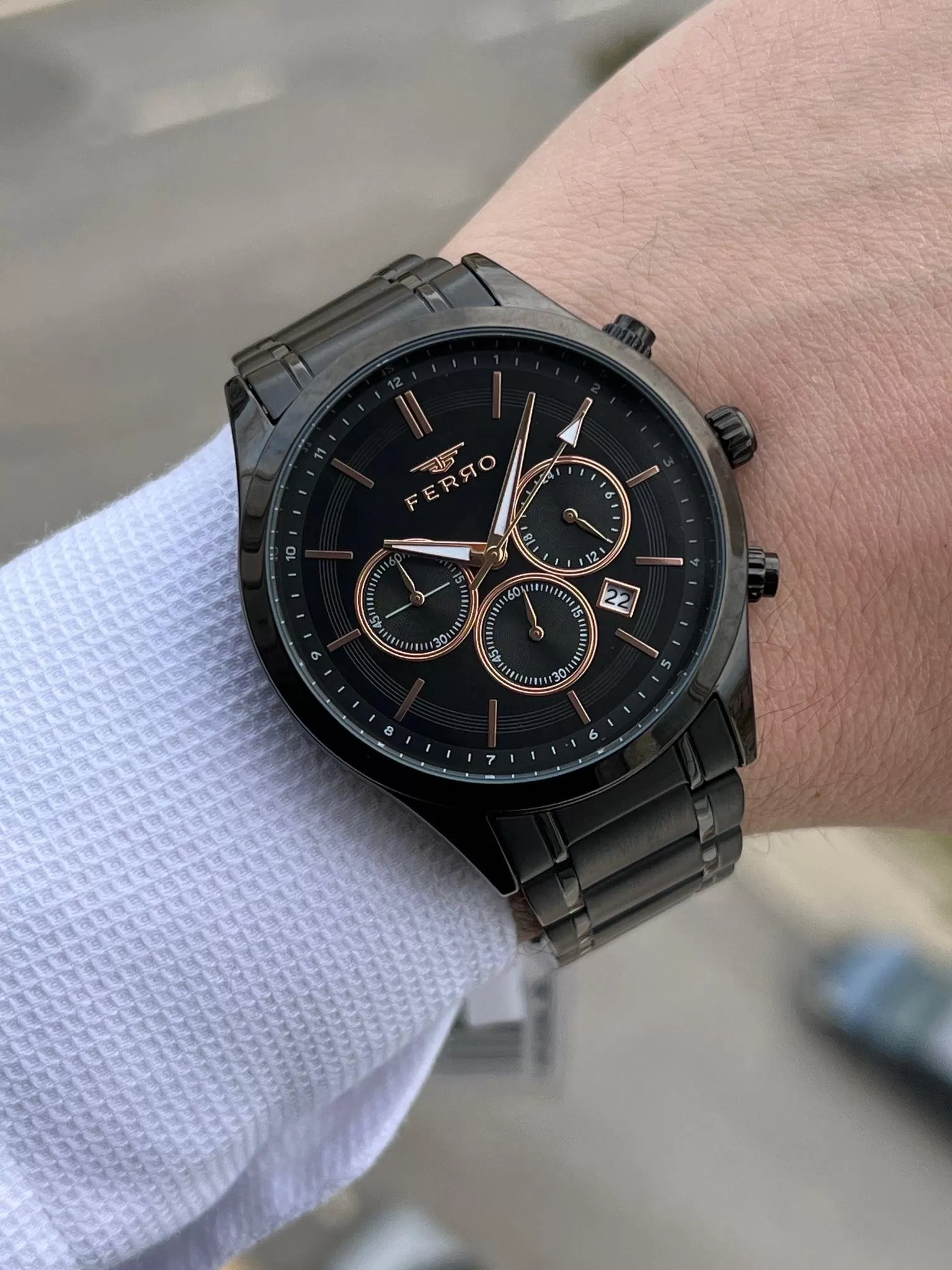 FERRO İç Fonksiyonları Aktif Chronograph 30 Mt Su Geçirmez Erkek kol Saat xf0025