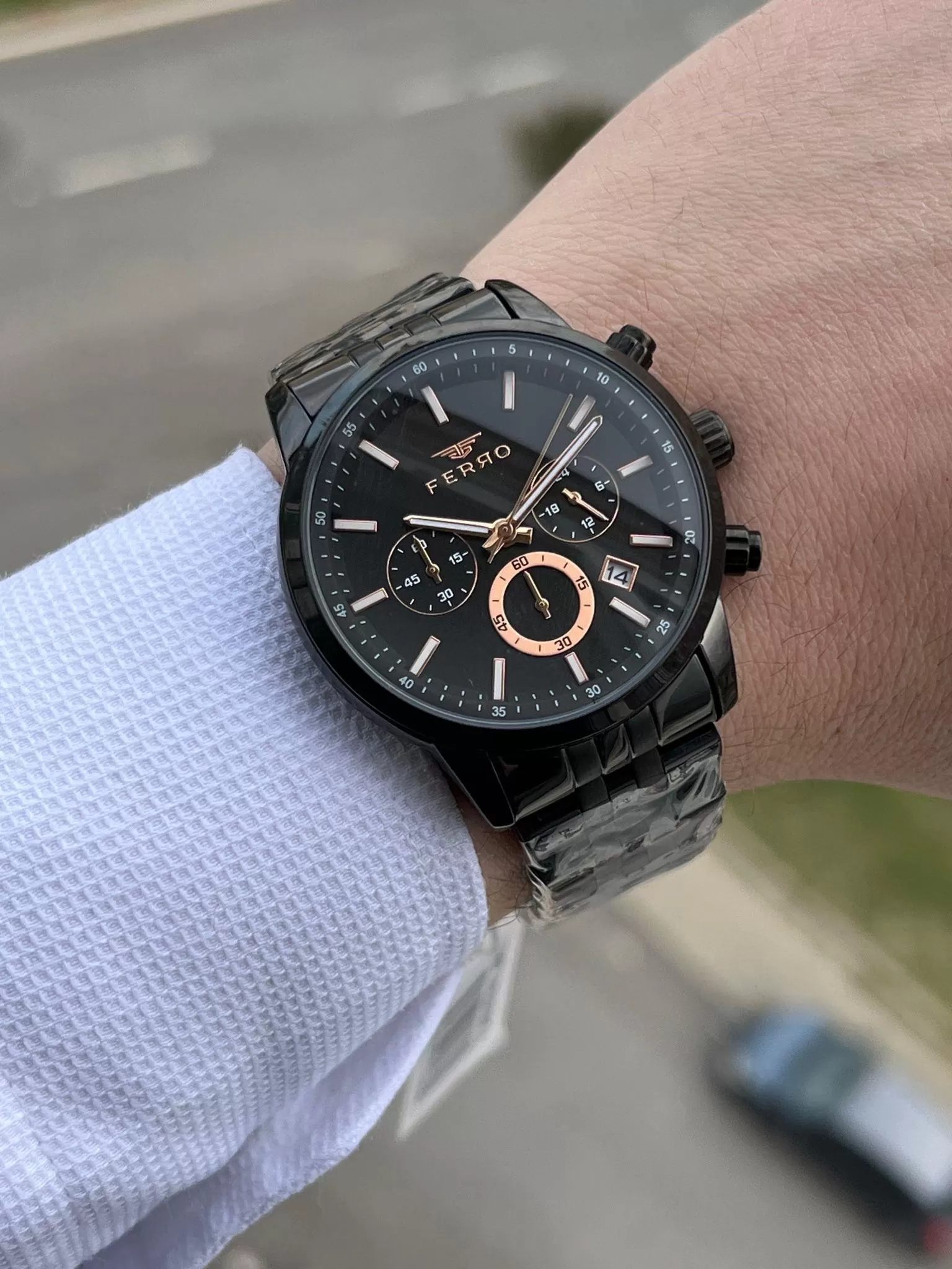 FERRO İç Fonksiyonları Aktif Chronograph 30 Mt Su Geçirmez Erkek kol Saat xf0026