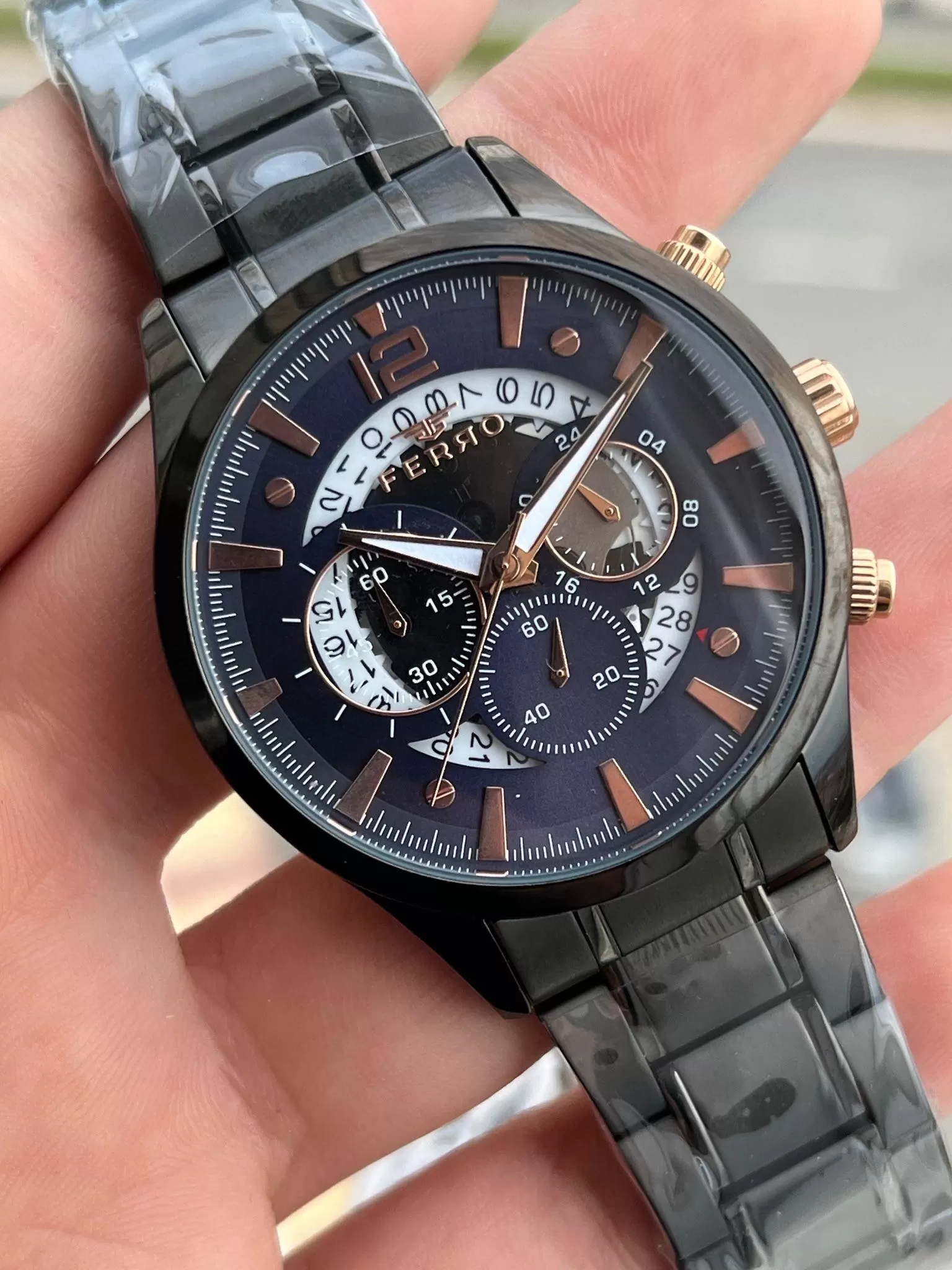 FERRO İç Fonksiyonları Aktif Chronograph 30 Mt Su Geçirmez Erkek kol Saat xf0029