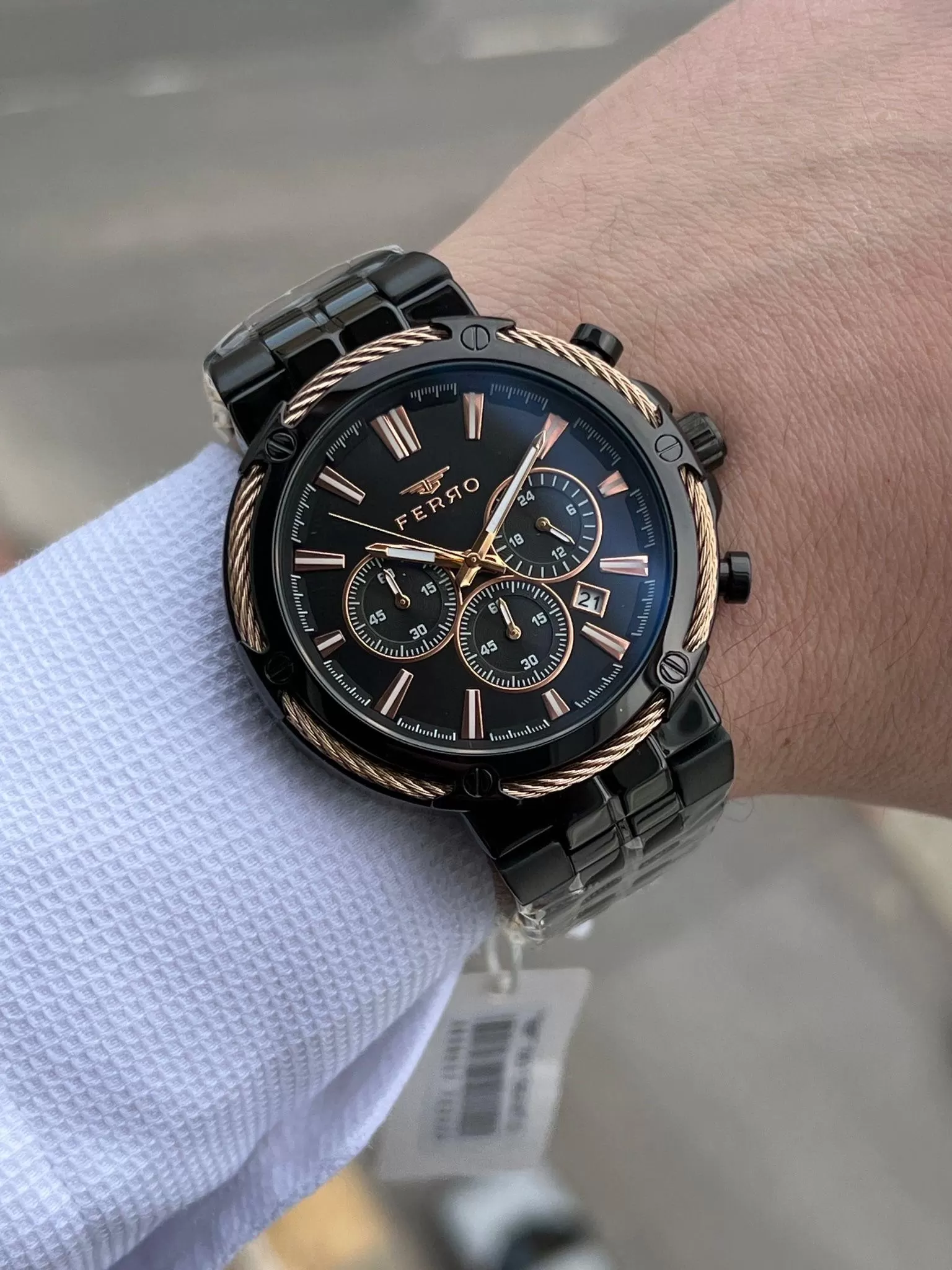 FERRO İç Fonksiyonları Aktif Chronograph 30 Mt Su Geçirmez Erkek kol Saat xf0032