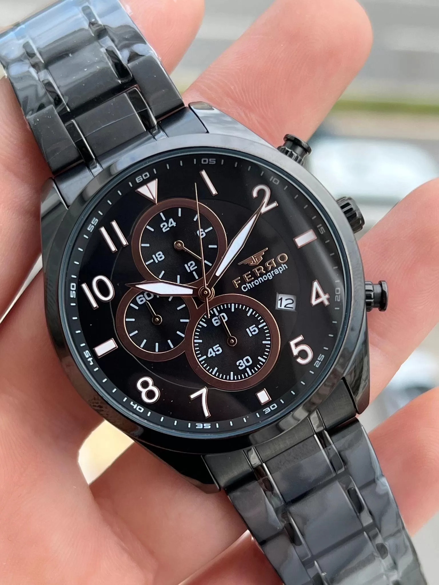 FERRO İç Fonksiyonları Aktif Chronograph 30 Mt Su Geçirmez Erkek kol Saat xf0034